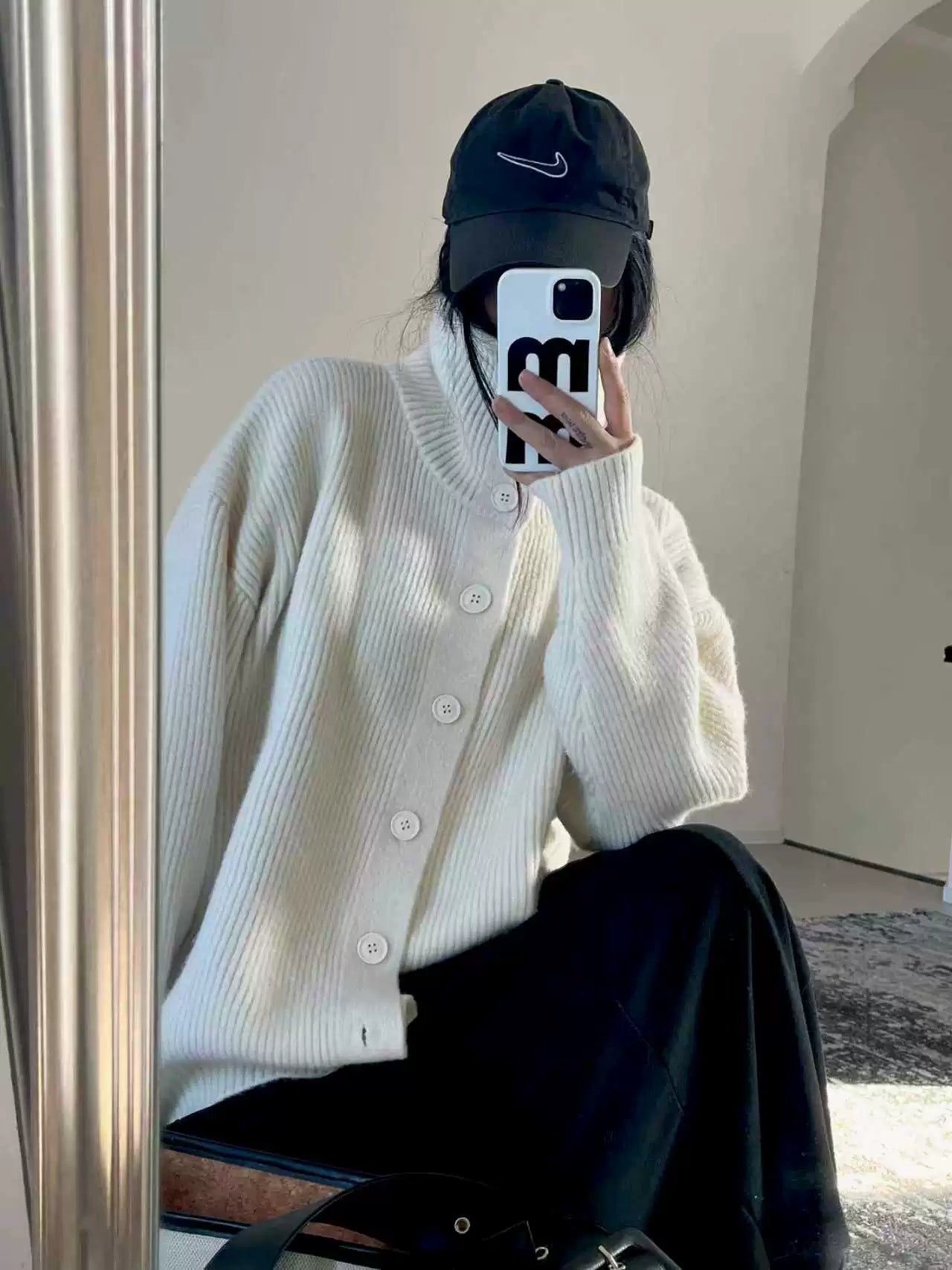 三色高领纽扣开衫毛衣休闲宽松百搭长袖男女美拉德TERRAINCOGNITA