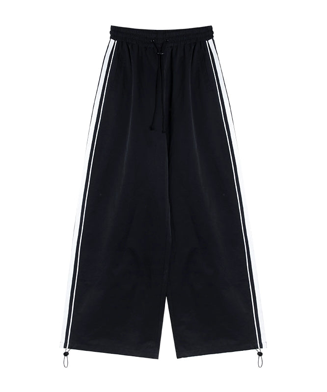 野生zerocircle黑色运动裤女春夏季美式直筒宽松休闲阔腿冲锋裤子