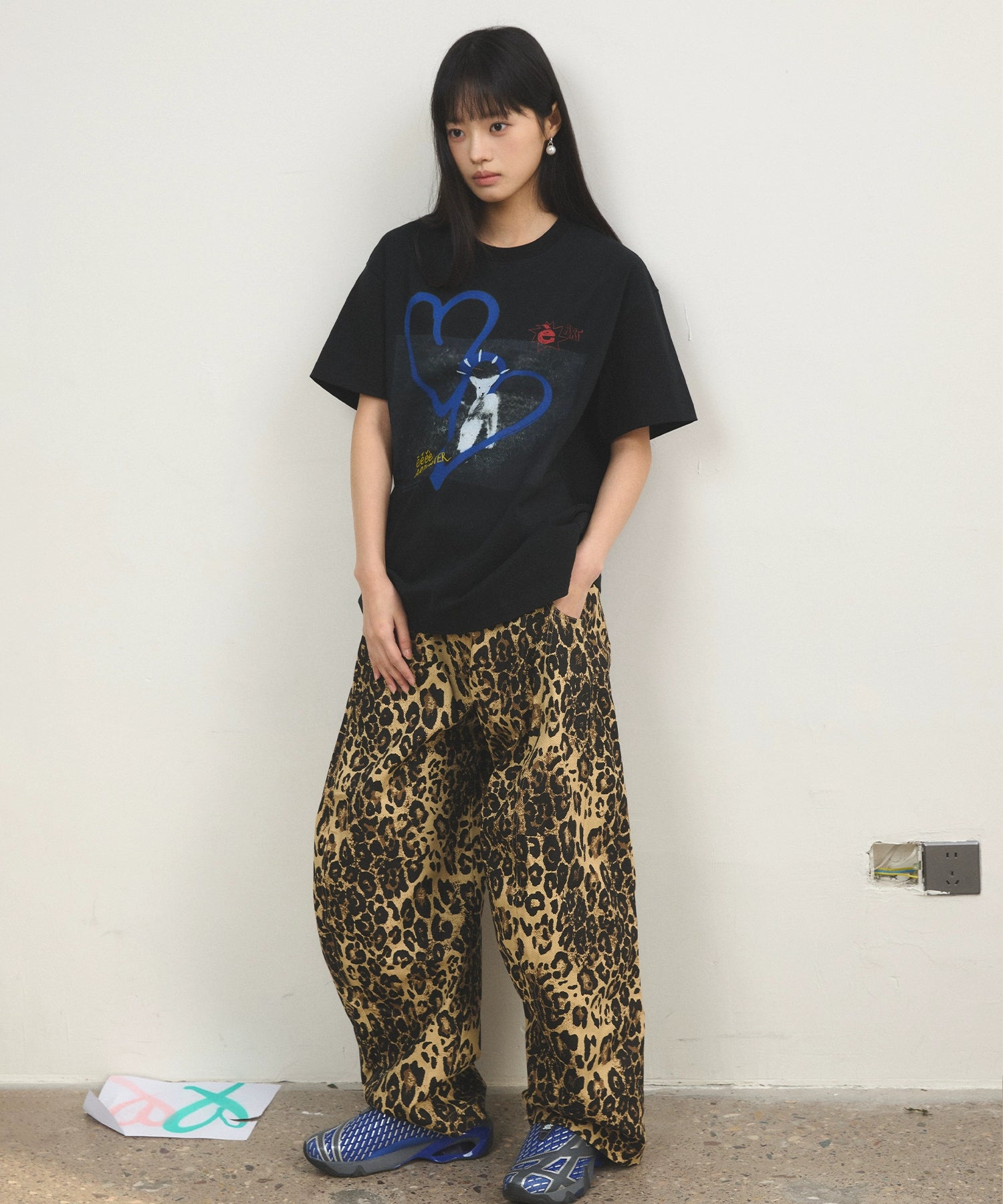 “钻爆了”| eeee星空丛林满钻豹纹工装裤设计感弯刀裤休闲长裤