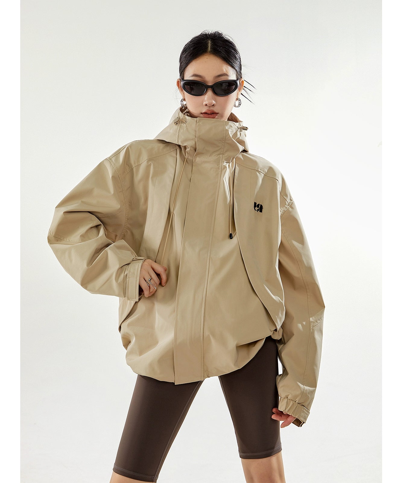 ICH MODE 美式复古冲锋衣外套女秋冬款宽松飞行夹克2025新款上衣