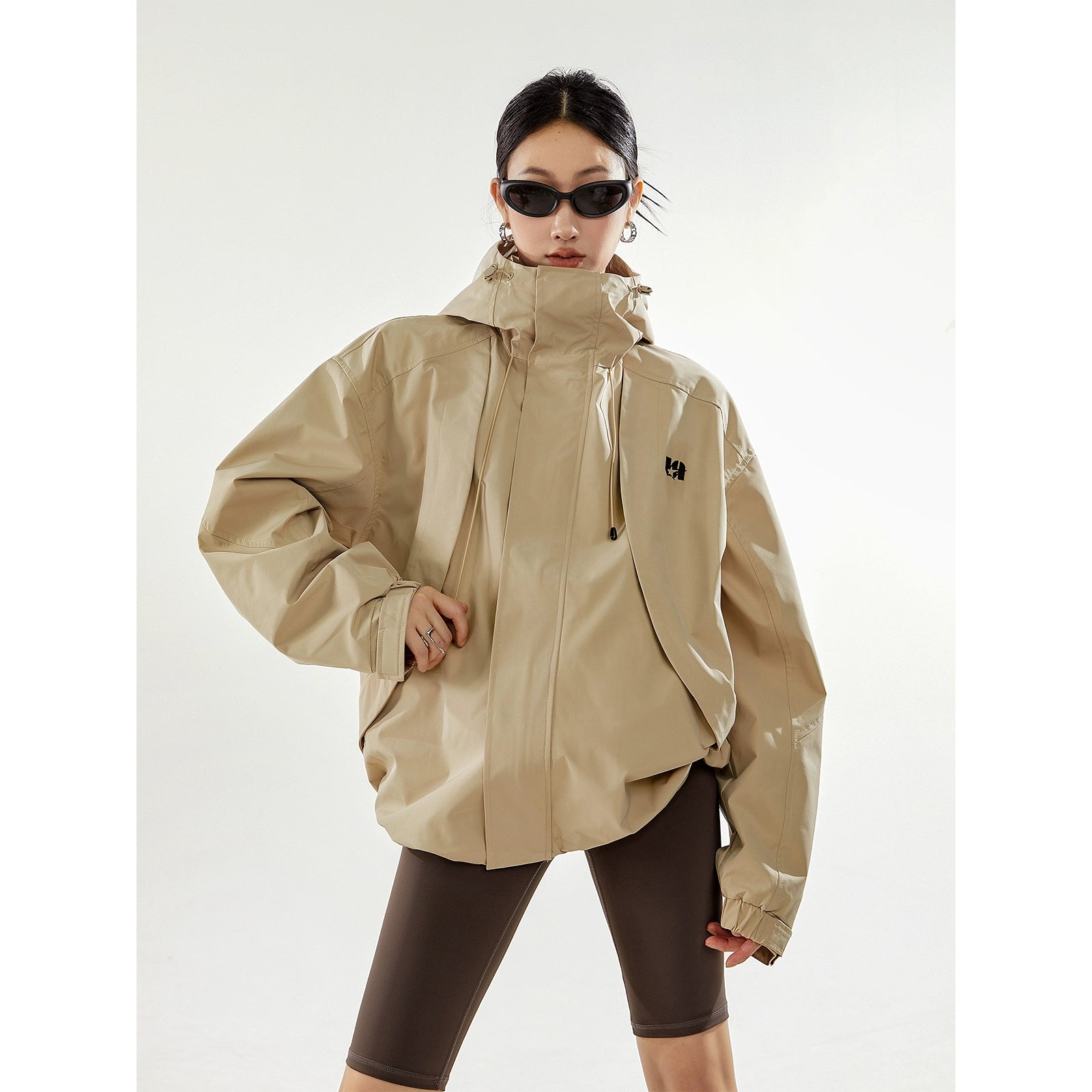 ICH MODE 美式复古冲锋衣外套女秋冬款宽松飞行夹克2025新款上衣