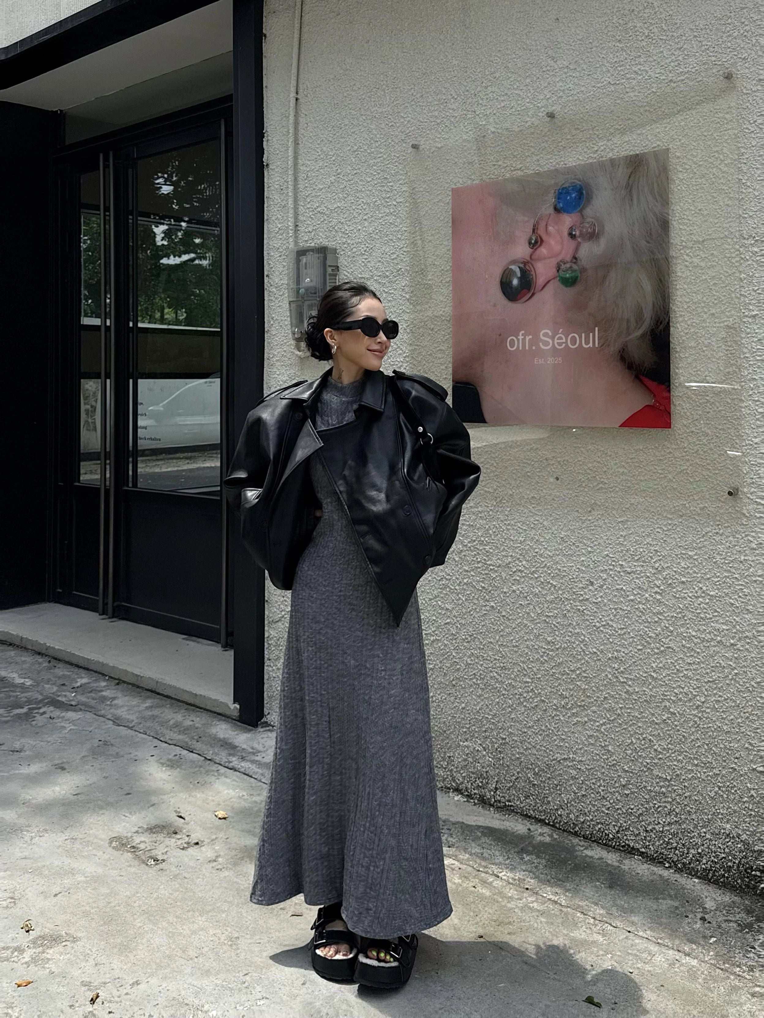 野生zero 复古黑色酷飒风pu皮衣女秋季新款机车宽松翻领上衣外套