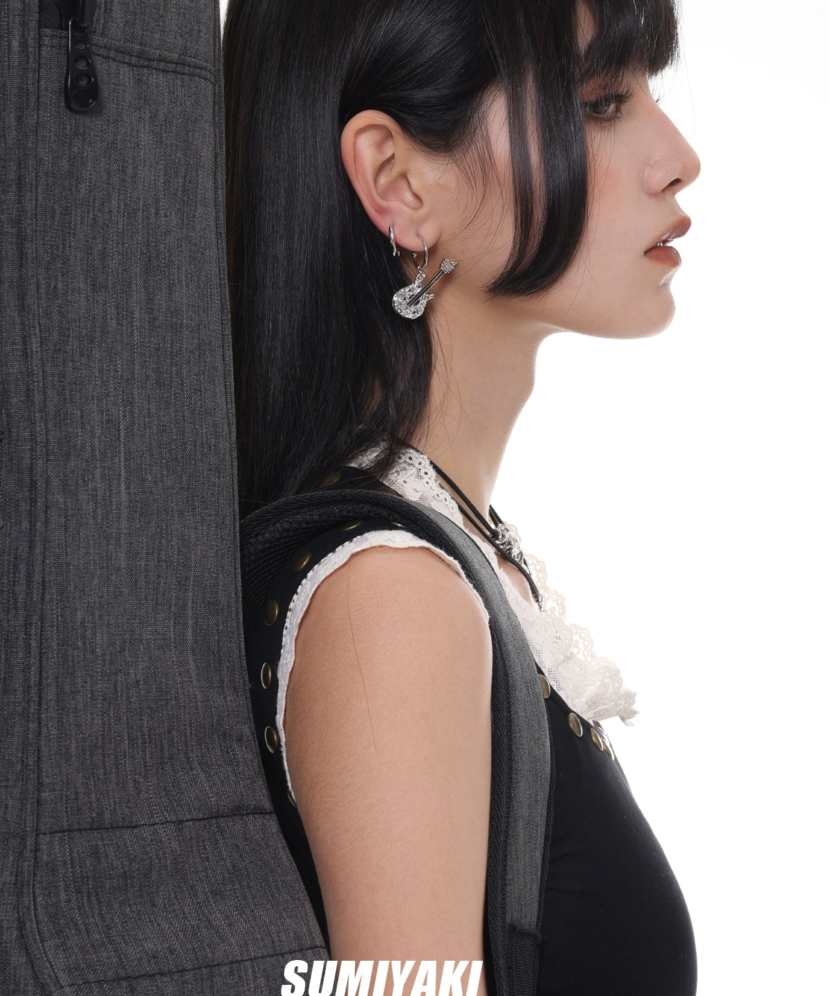 音乐节bi备！SUMIYAKI"五杀摇滚"吉他系列s925耳环朋克摇滚耳饰