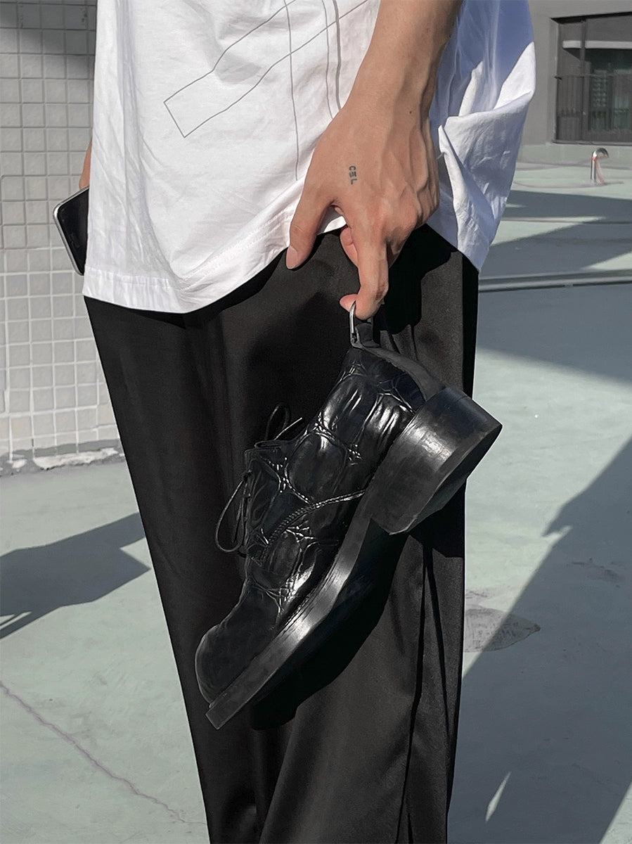 压纹拼接反光D扣通勤德比鞋增高休闲头层牛皮TERRAINCOGNITA