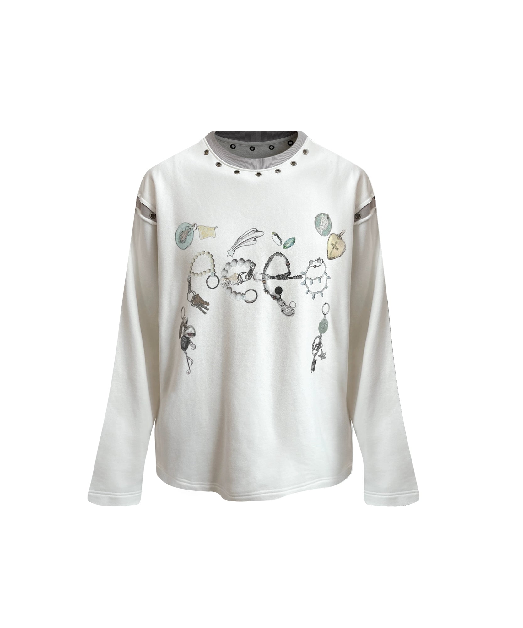 “财富五车” | eeeeArtmonster24FW珠宝LOGO印花解构金属卫衣