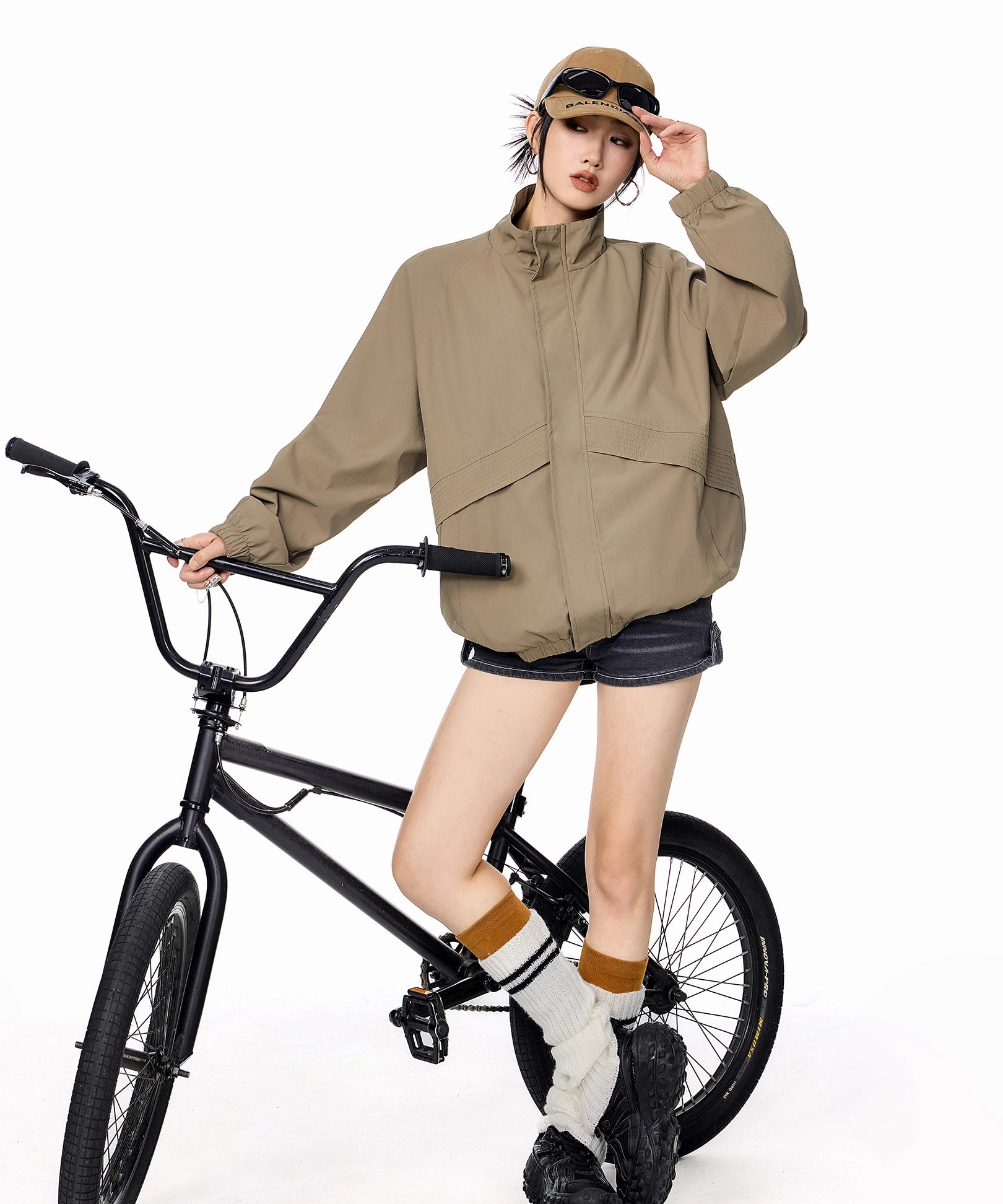 ICH MODE 美式复古工装外套女秋冬季飞行员夹克宽松上衣2025新款