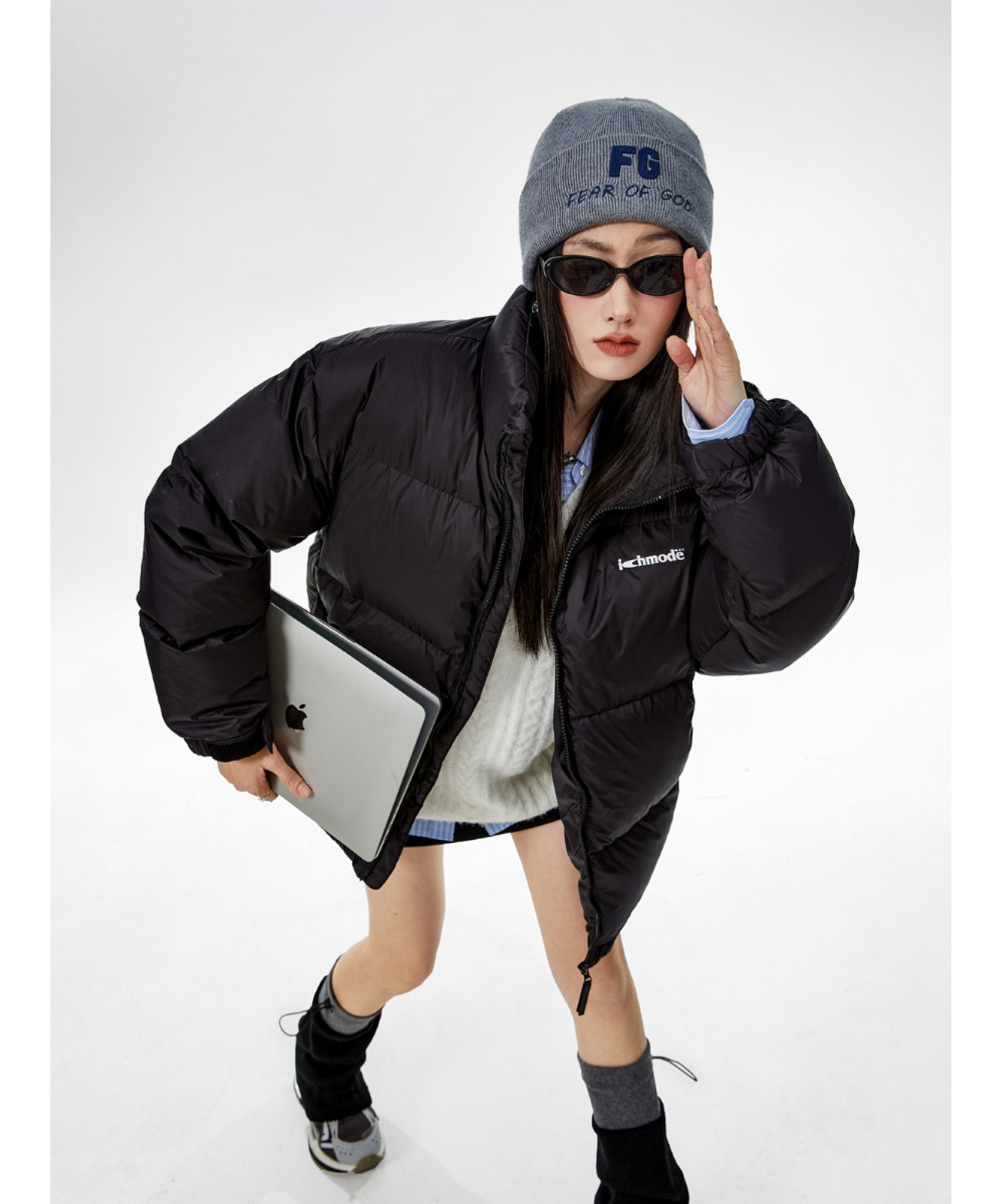 ICH MODE 美式复古90白鸭绒轻薄羽绒服女冬季2025新款宽松面包服