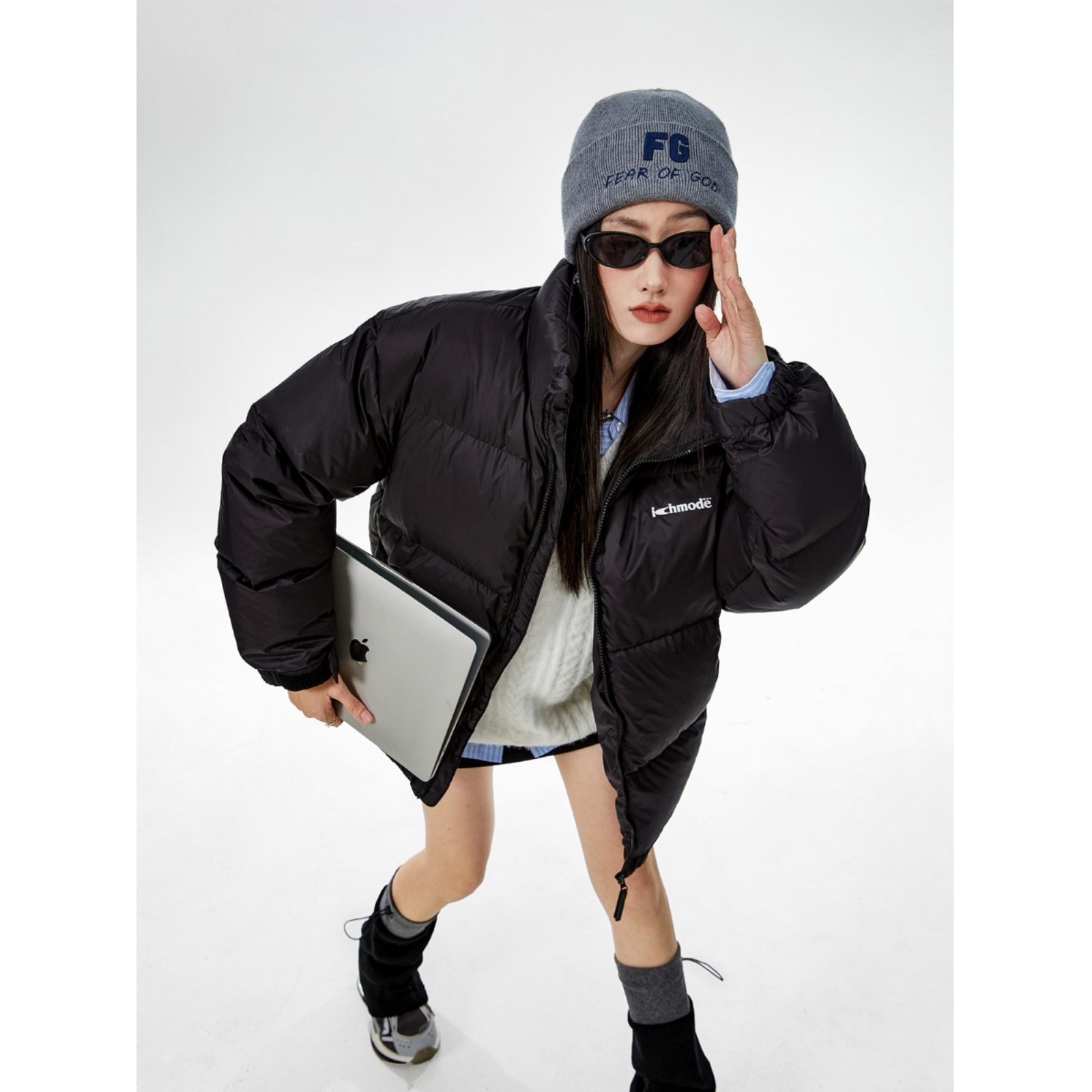 ICH MODE 美式复古90白鸭绒轻薄羽绒服女冬季2025新款宽松面包服