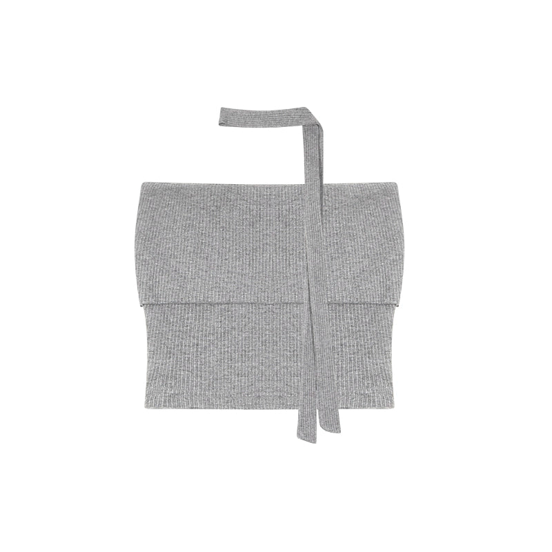 野生zero灰色针织开衫三件套装女春夏季抹胸辣妹上衣修身微喇裤子