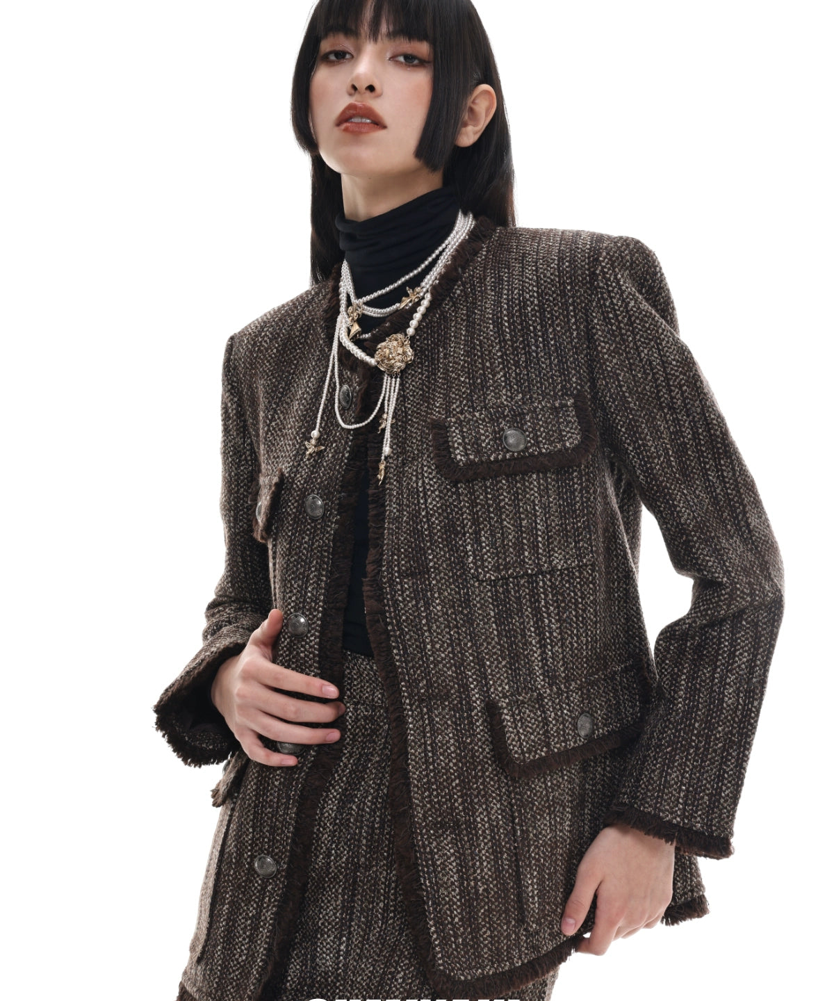 重工bi入款！SUMIYAKI原创美拉德美式珍珠项链重工小众个性毛衣链