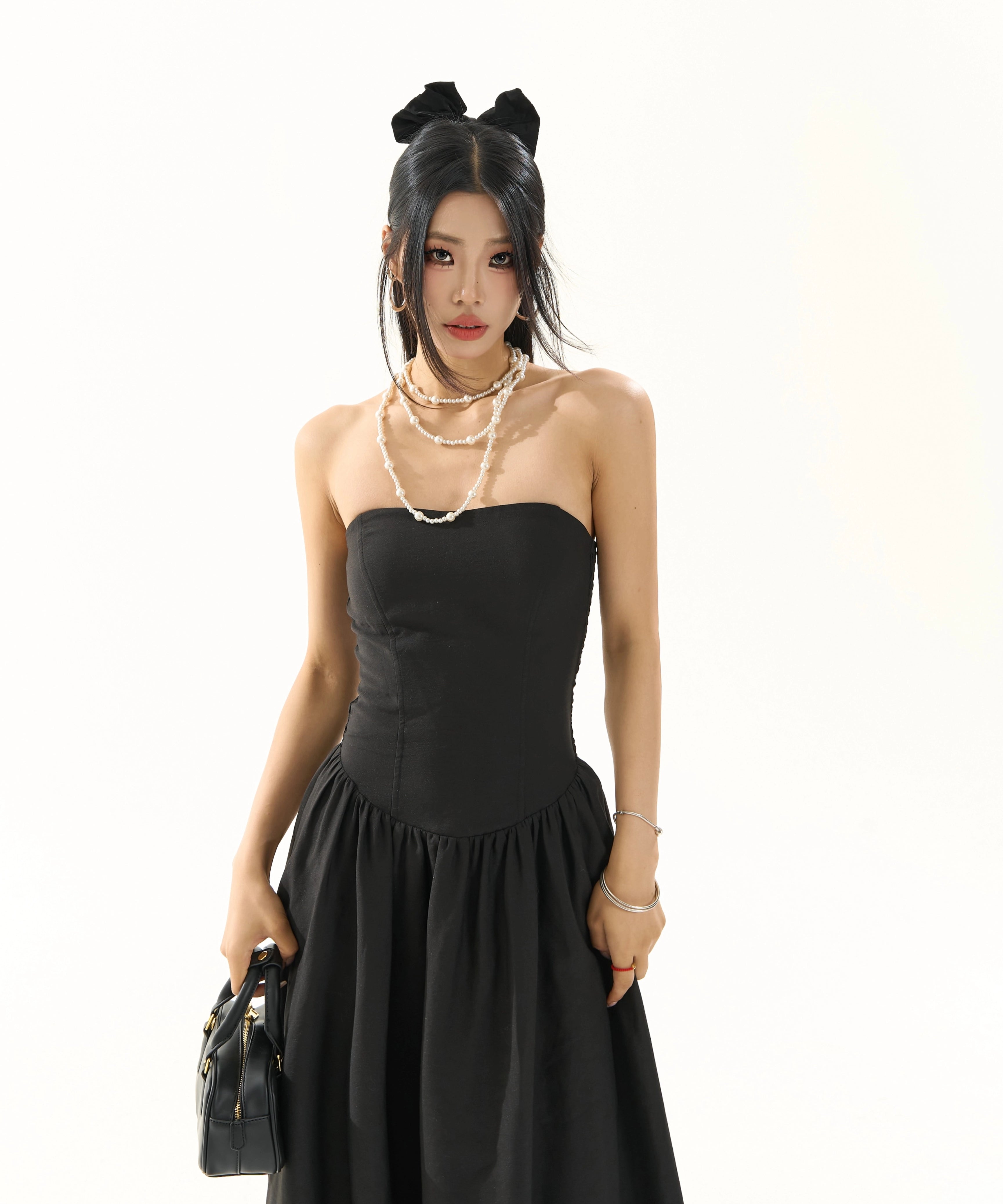 【5/20 20点 原创新品9折】野生zero“法式优雅”3色抹胸连衣裙