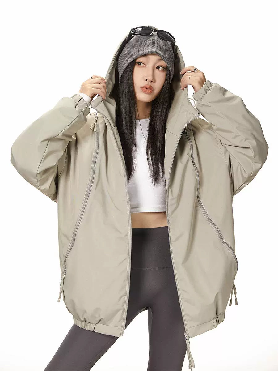 ICH MODE 美式冲锋衣棉服女连帽秋冬季加厚夹棉外套棉袄2025新款