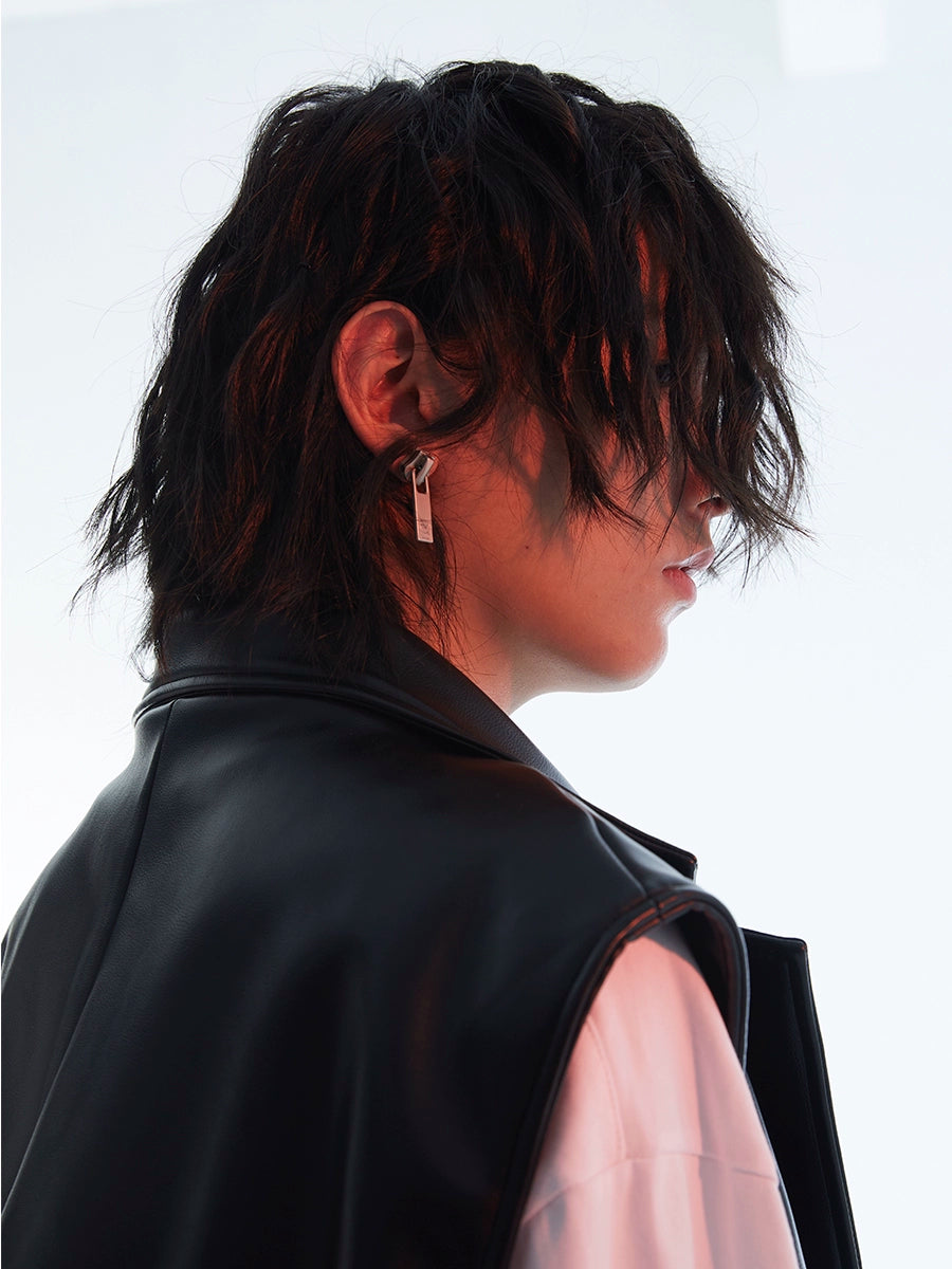 潮WOO专属TERRAINCOGNITA925银拉链设计耳钉情侣耳夹百搭日常造型