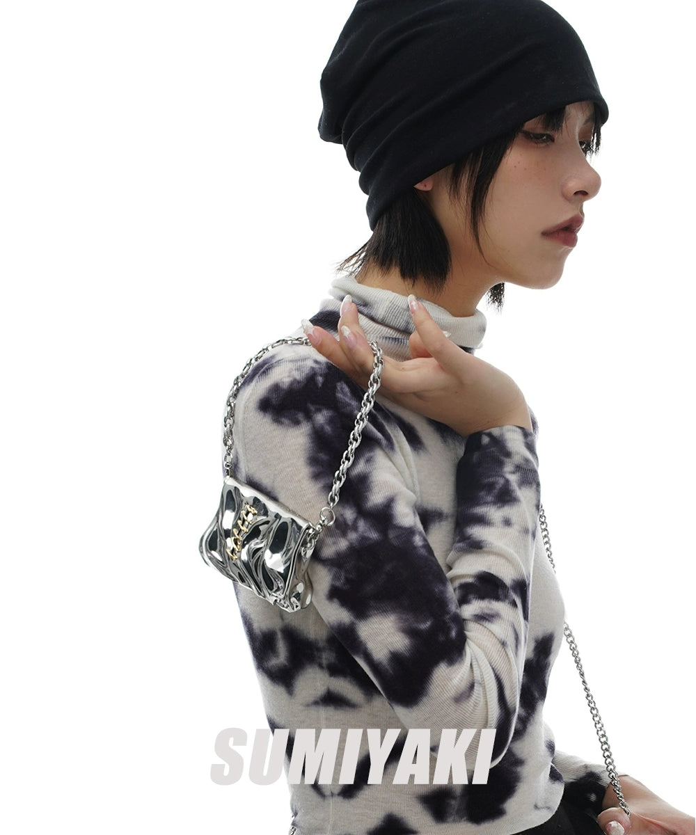 限量！SUMIYAKI原创液态金属褶皱mini口红包包小众设计身体配饰