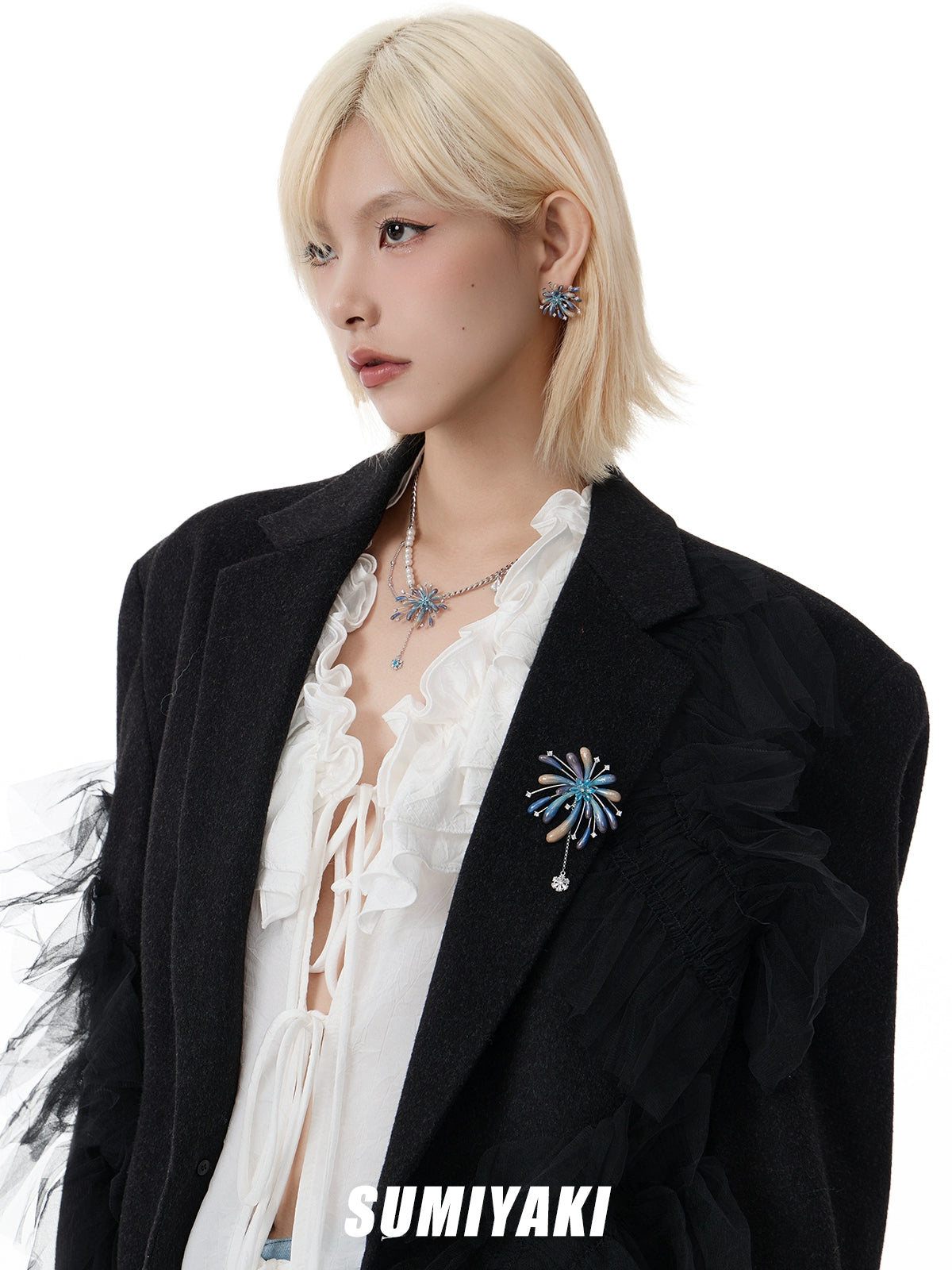 人手一个! SUMIYAKI 纯手工烟花胸针春夏包挂西装外套别针配饰女