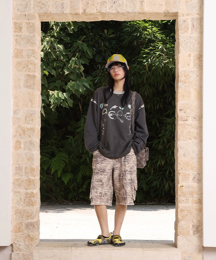 “财富五车” | eeeeArtmonster24FW珠宝LOGO印花解构金属卫衣