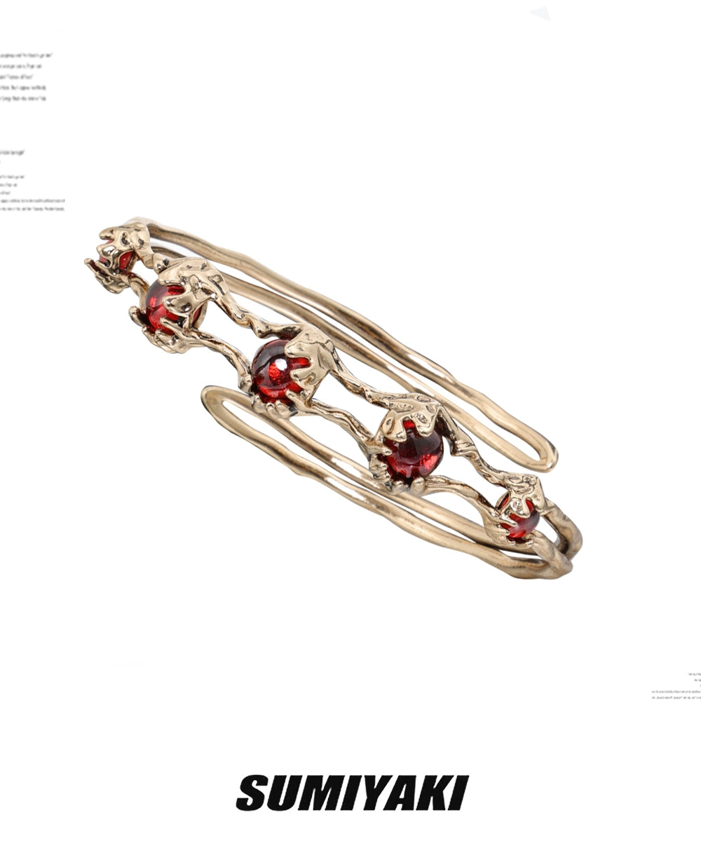 超A！SUMIYAKI 沙丘系列臂环 秋冬时髦感穿搭 修身手环 安可拉红