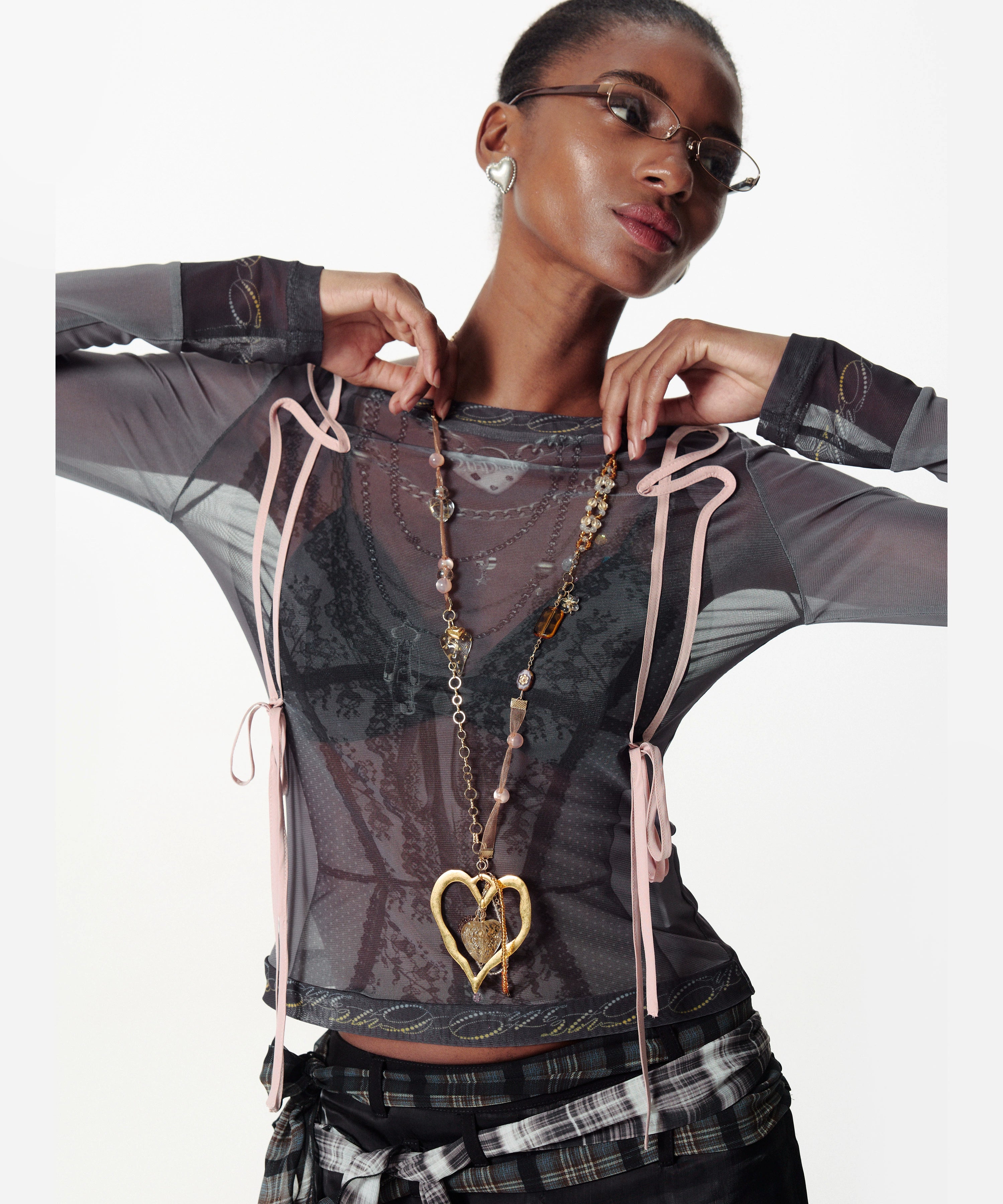 2th Desire手工丝带拼接彩珠爱心波点花朵五金度假感项链锁骨链