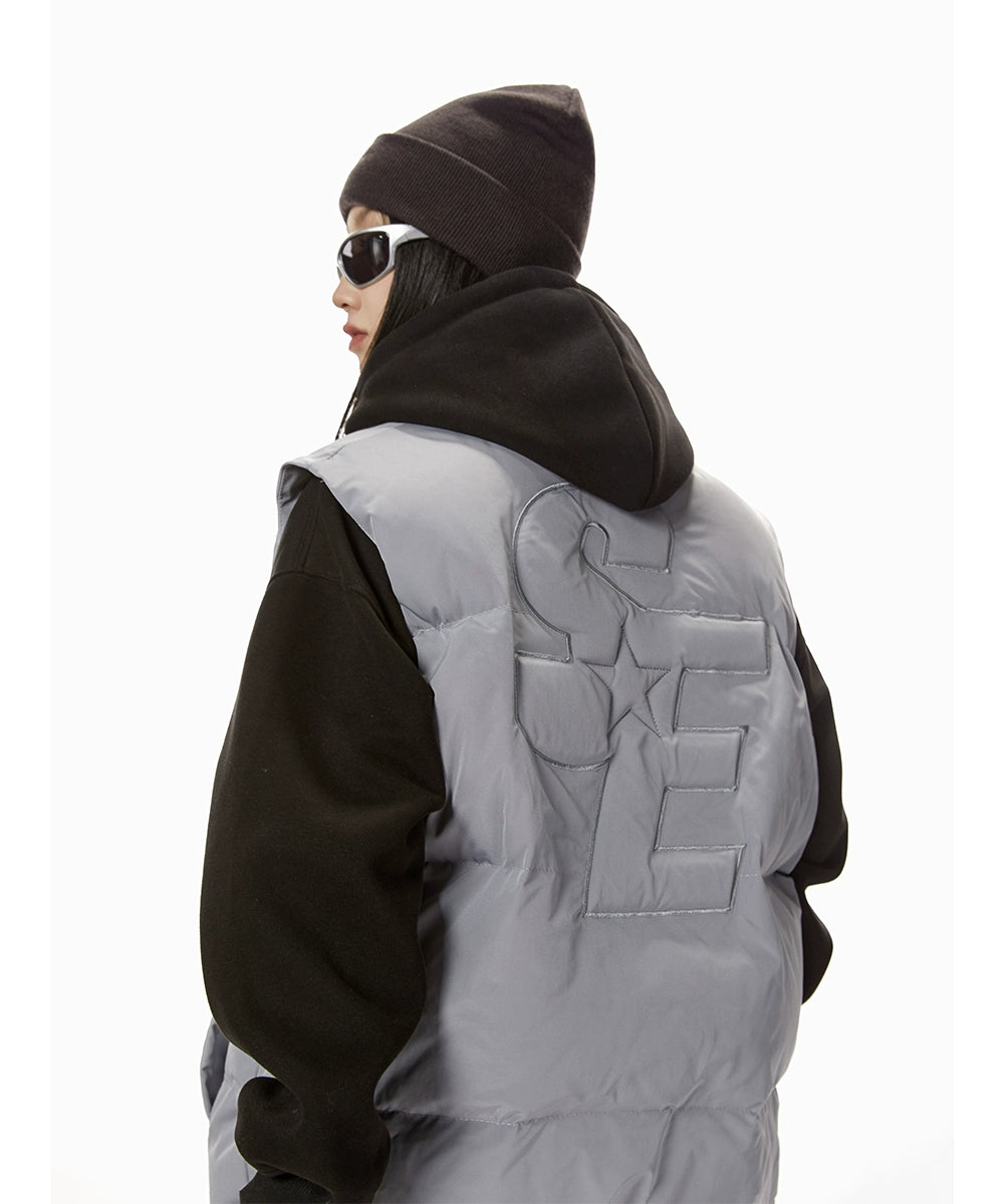 ICH MODE 美式复古棉马甲女秋冬季宽松夹棉外套棉服棉衣加厚背心