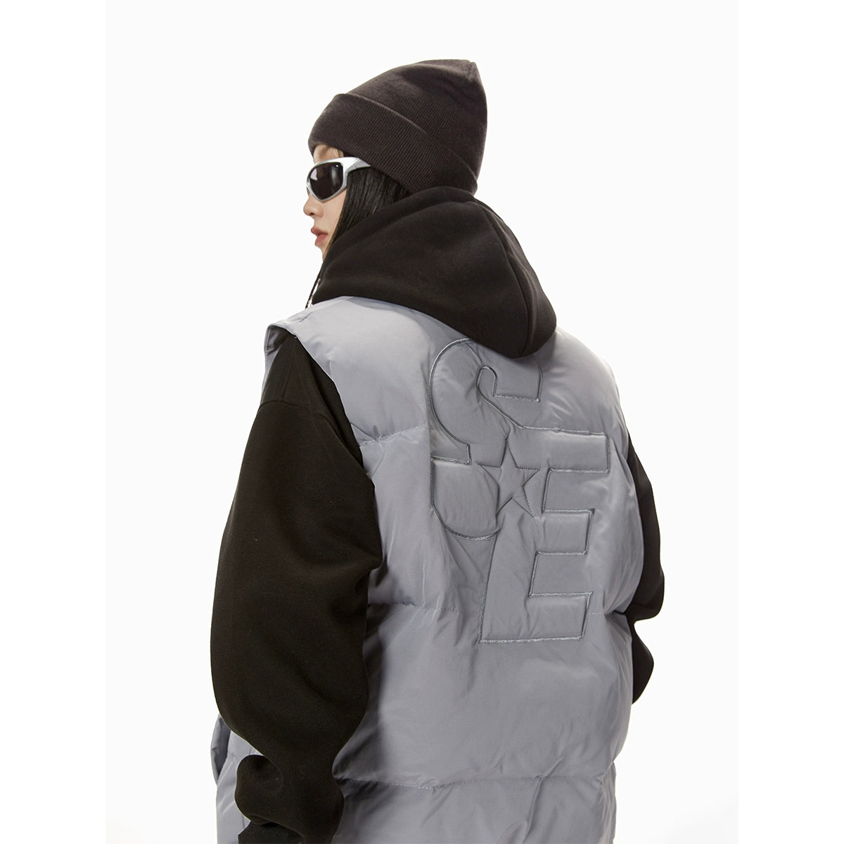 ICH MODE 美式复古棉马甲女秋冬季宽松夹棉外套棉服棉衣加厚背心