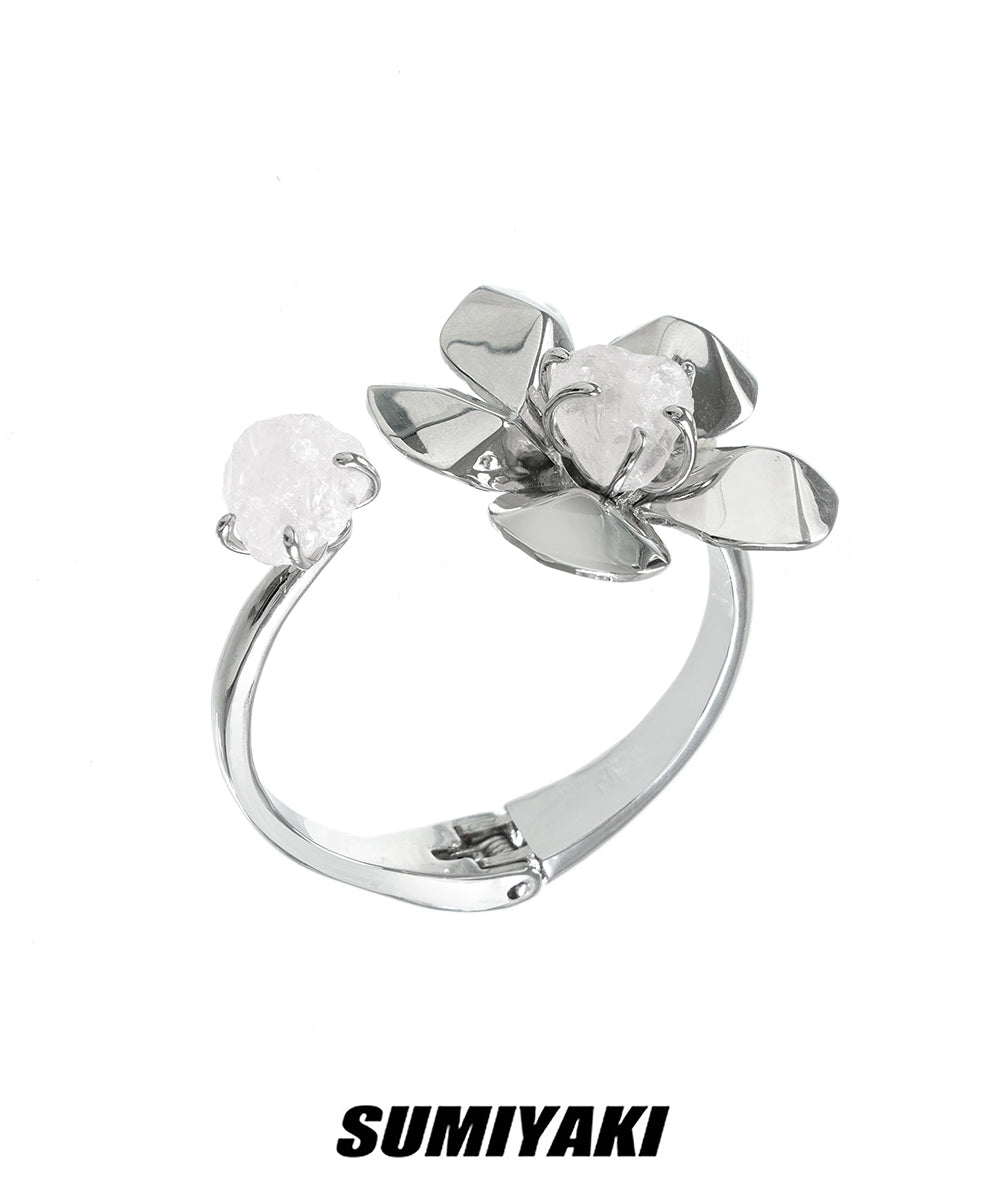 未来少女风！SUMIYAKI 冰种水晶花手镯 灵动又可爱 小众设计手环