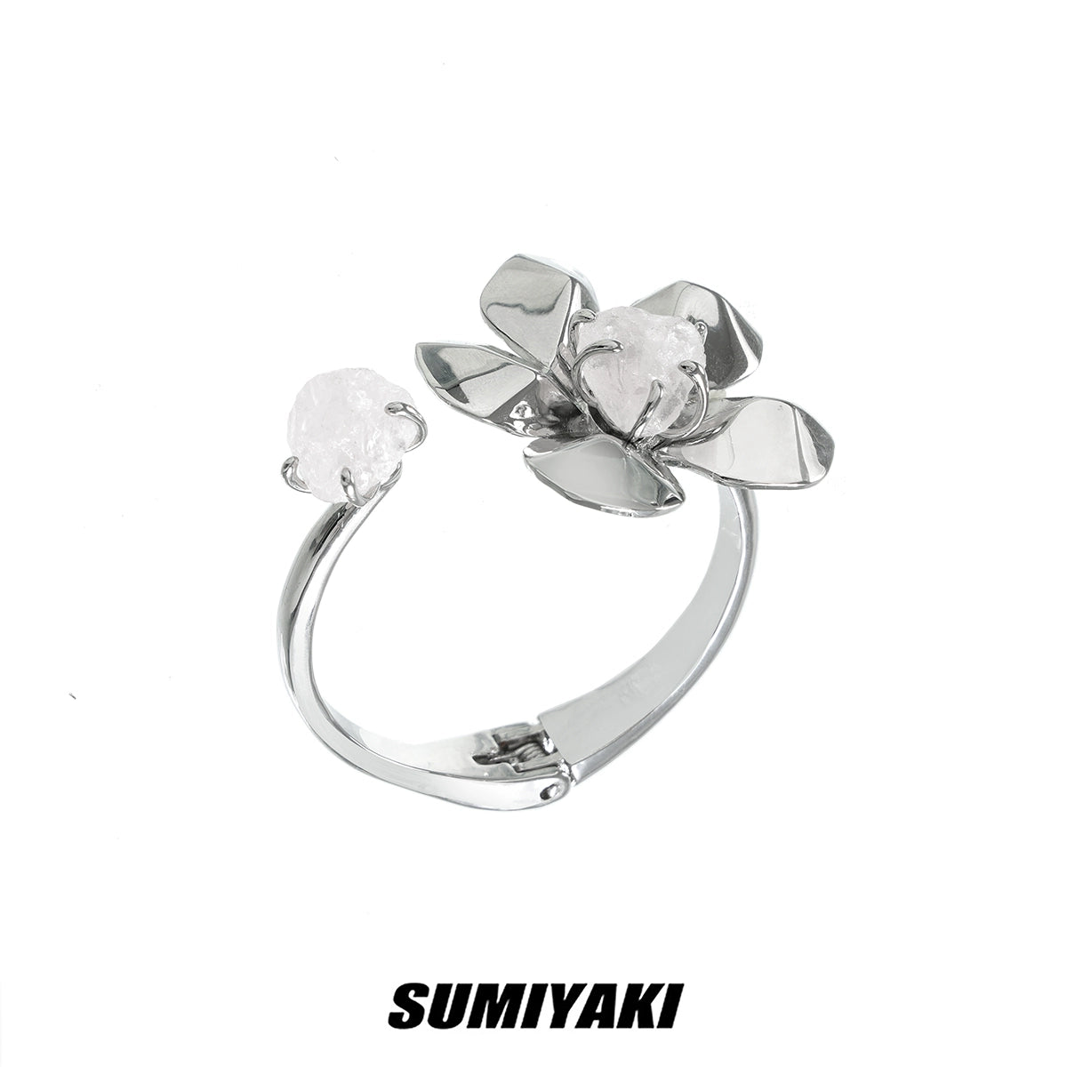 未来少女风！SUMIYAKI 冰种水晶花手镯 灵动又可爱 小众设计手环