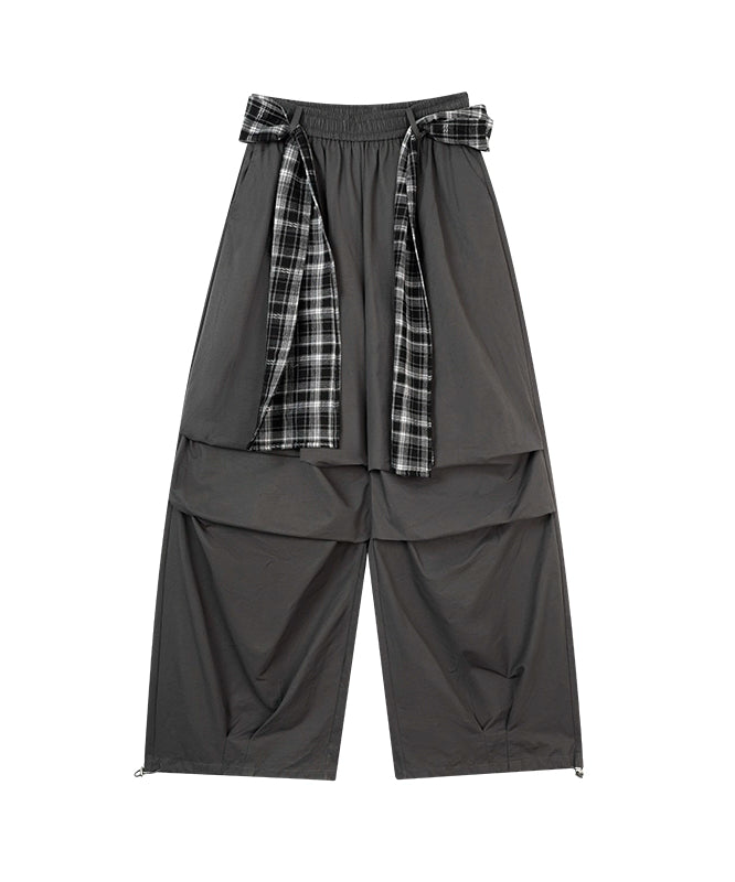 野生zero可拆卸屁帘阔腿休闲裤女秋季美式复古辣妹显瘦工装长裤子