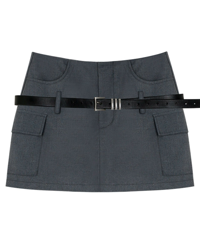 野生zerocircle黑棕色半身裙女夏季设计感辣妹修身显瘦包臀短裙子