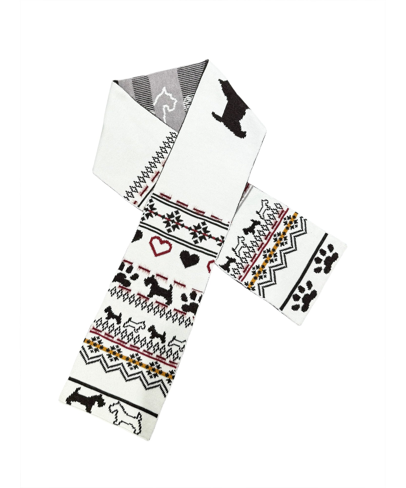 2th Desire费尔岛复古爱心提花软糯羊毛混纺两用针织保暖加厚围巾