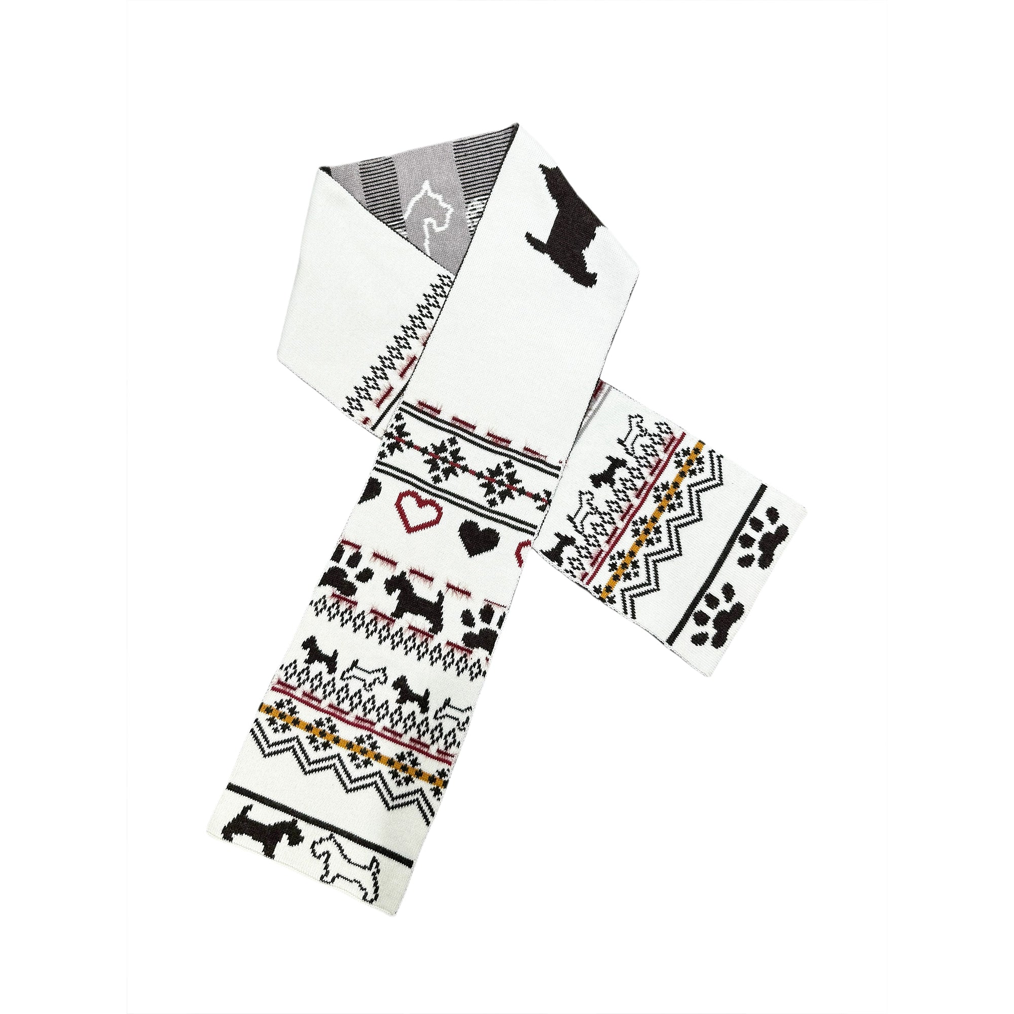 2th Desire费尔岛复古爱心提花软糯羊毛混纺两用针织保暖加厚围巾