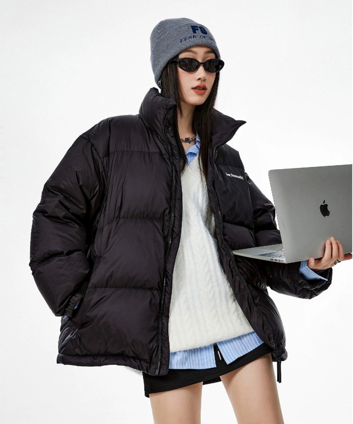 ICH MODE 美式复古90白鸭绒轻薄羽绒服女冬季2025新款宽松面包服