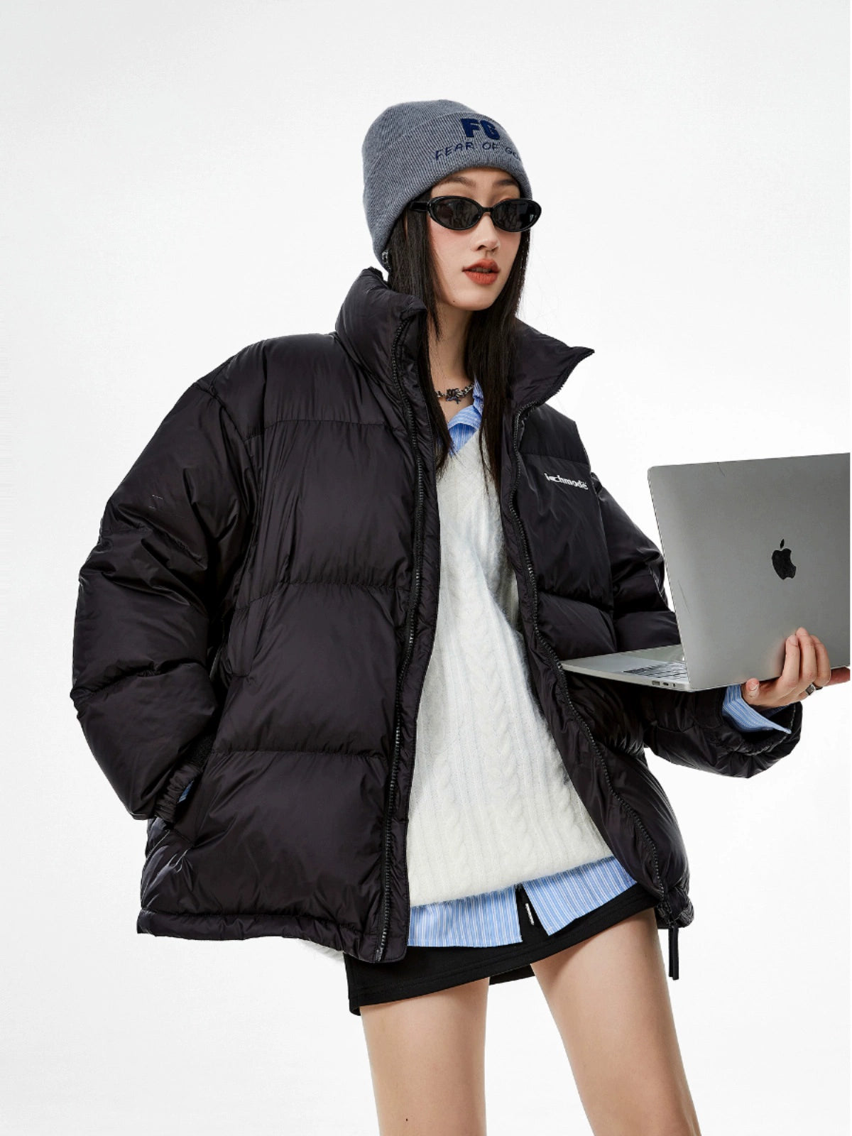 ICH MODE 美式复古90白鸭绒轻薄羽绒服女冬季2025新款宽松面包服