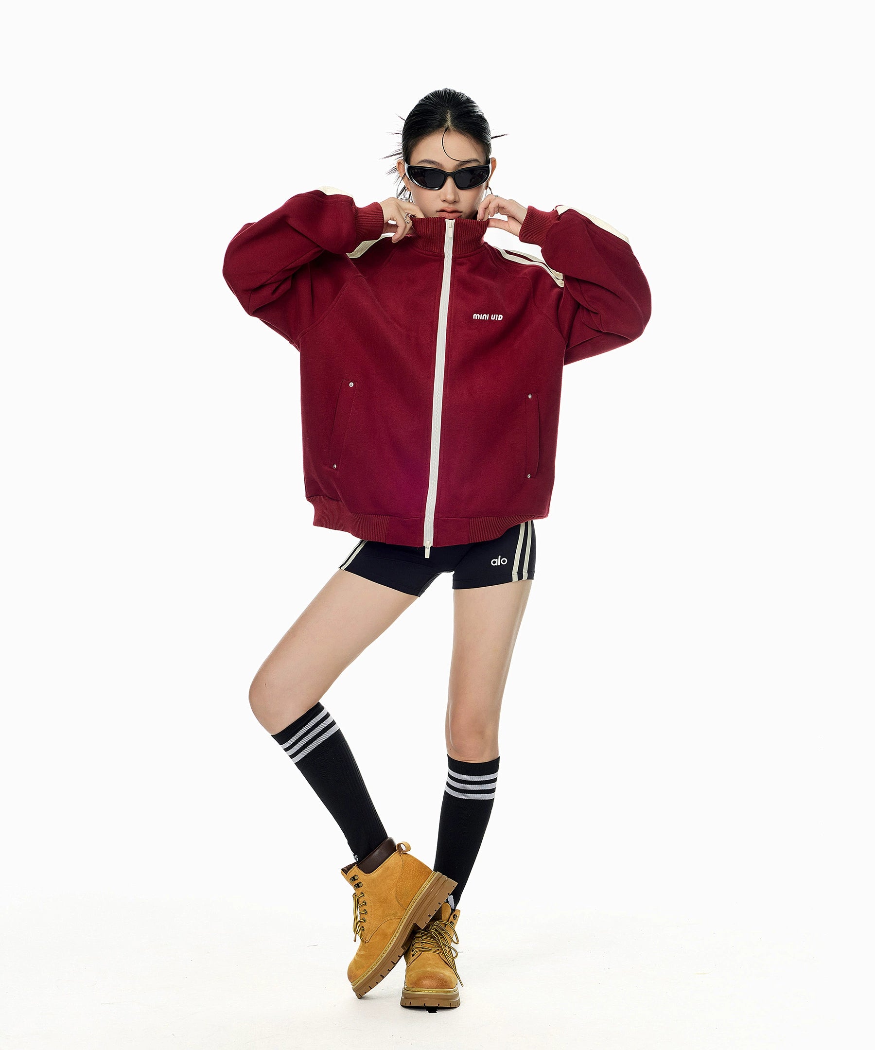 ICH MODE 美式复古卫衣外套女秋冬2025新款宽松休闲运动开衫上衣