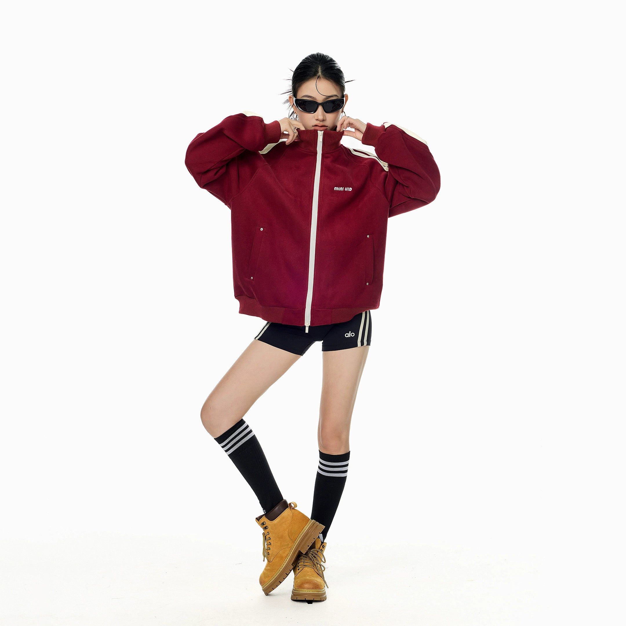 ICH MODE 美式复古卫衣外套女秋冬2025新款宽松休闲运动开衫上衣