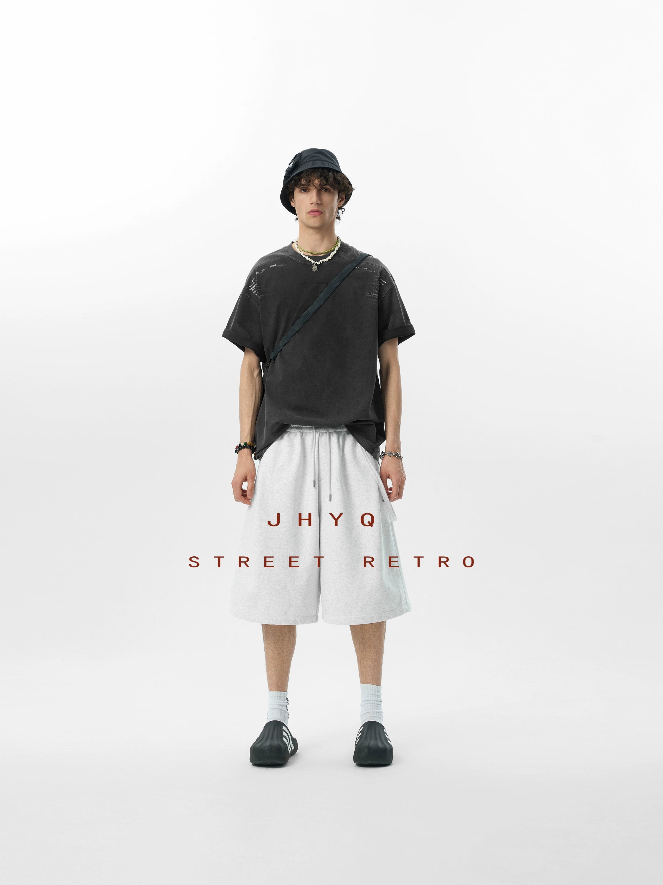 【水洗系列】JHYQ美式复古扎染短袖t恤男宽松大码潮牌半袖夏季体