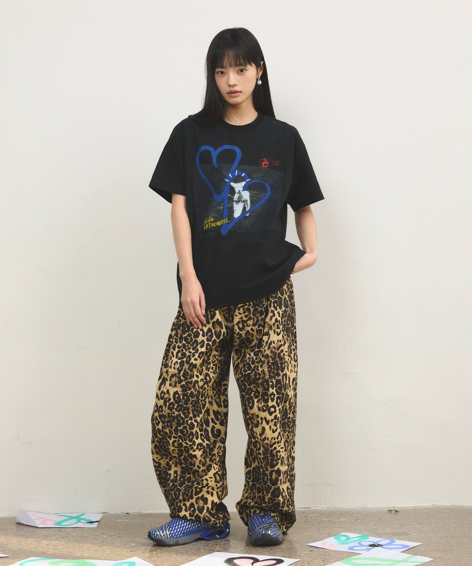 “钻爆了”| eeee星空丛林满钻豹纹工装裤设计感弯刀裤休闲长裤