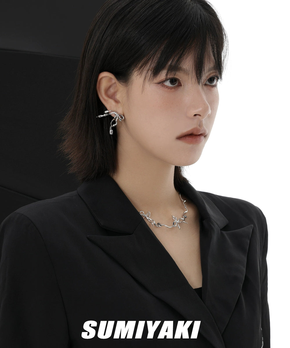 高级感！SUMIYAKI绷带系列项链女高级感高街金属感蝴蝶结锁骨链