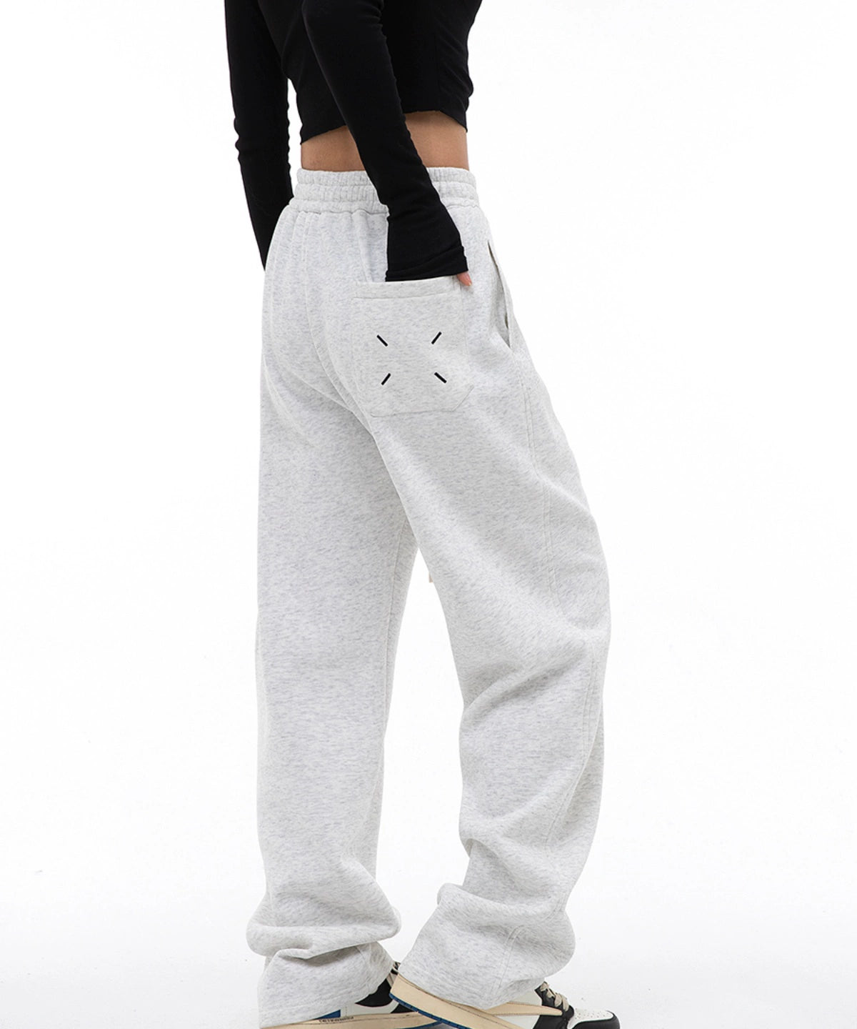 ICH MODE 340G运动裤女高腰直筒裤休闲裤2025新款夏季薄款裤子女