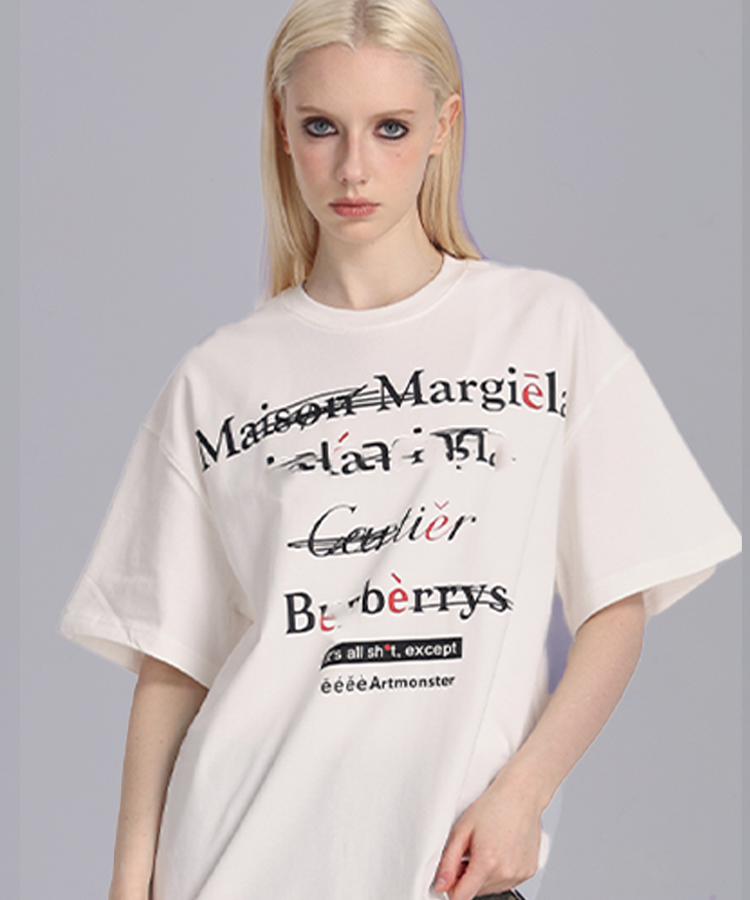 eeeeArtmonster创意"恶搞"标语美式高街ins圆领短袖T恤男女夏季潮