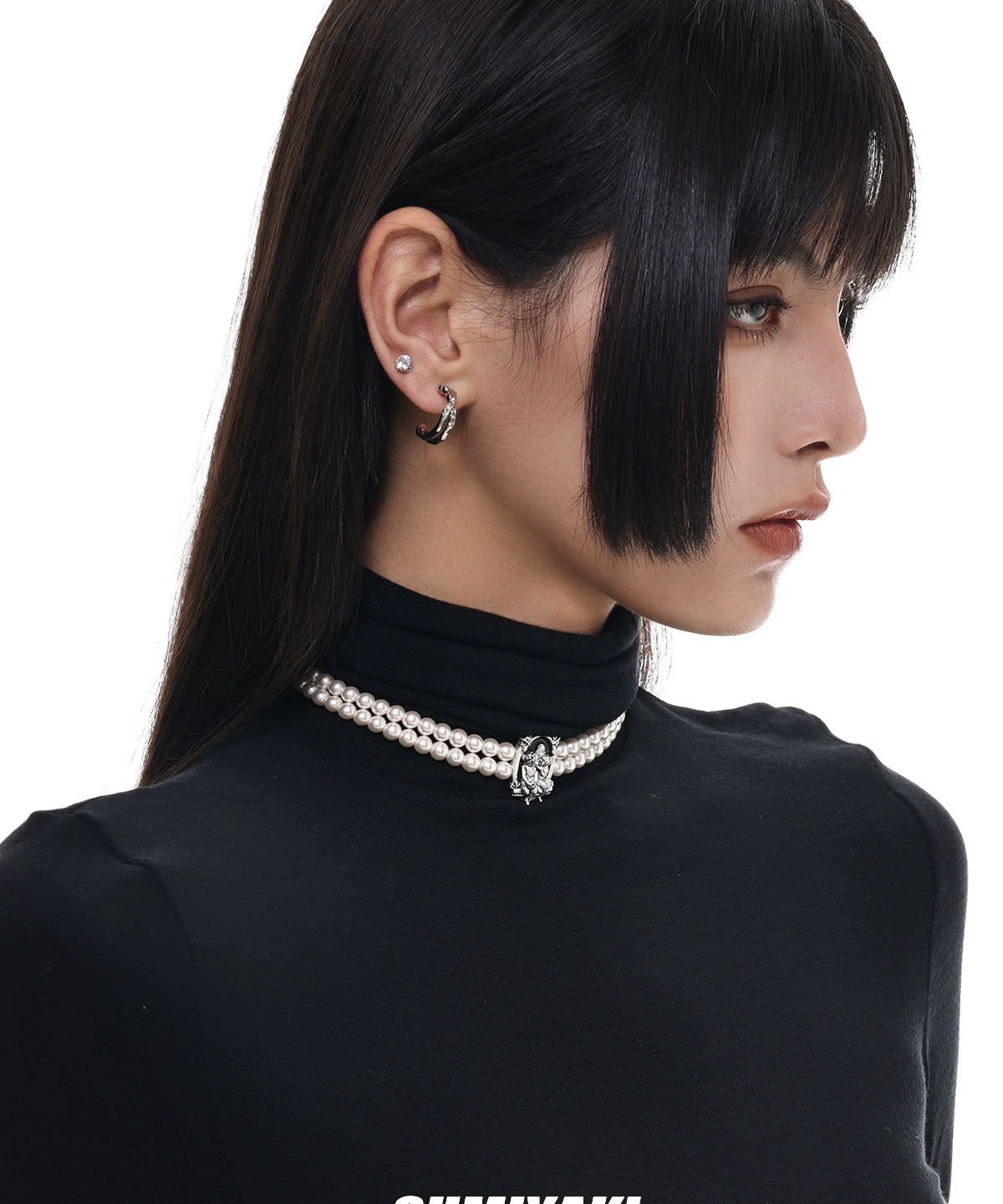 一个耳环多个戴法 高性价比 SUMIYAKI珍珠耳环多层结构百搭耳饰