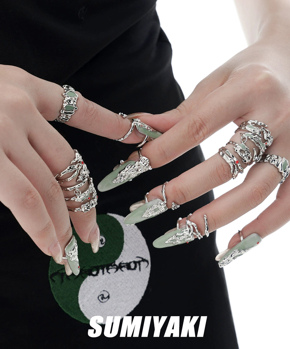 美到犯规！SUMIYAKI原创新中式美学指甲戒 “豆沙为帘 朱砂为痣”