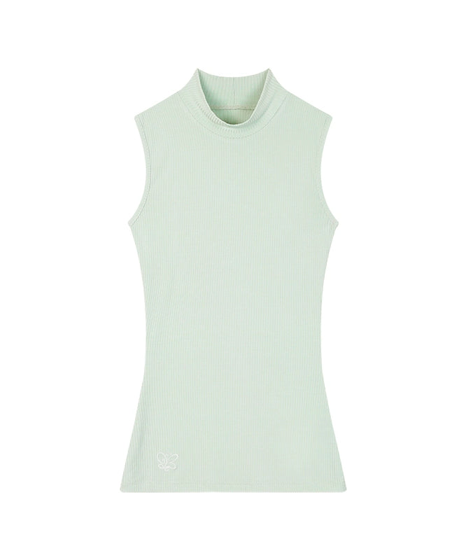 野生zero 薄荷曼波背心半高领黑白绿色内搭女春夏季修身无袖上衣