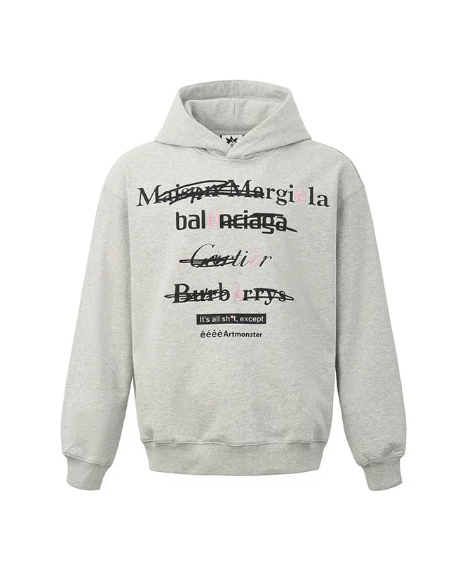 eeeeArtmonster创意"恶搞"标语美式连帽卫衣男女高街ins情侣帽衫