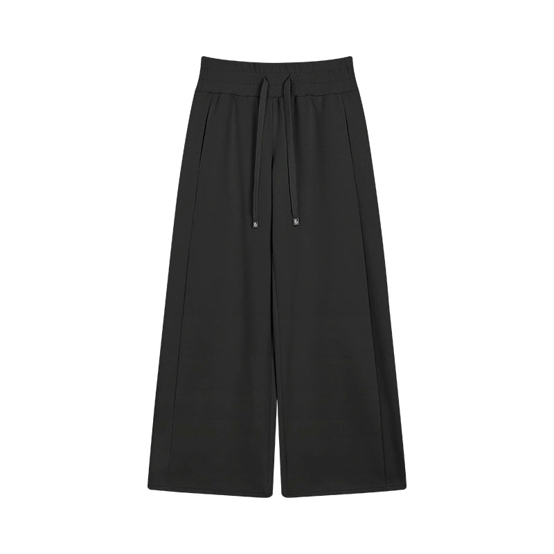 野生zerocircle黑灰粉色阔腿卫裤女春季低腰宽松显瘦休闲直筒裤子