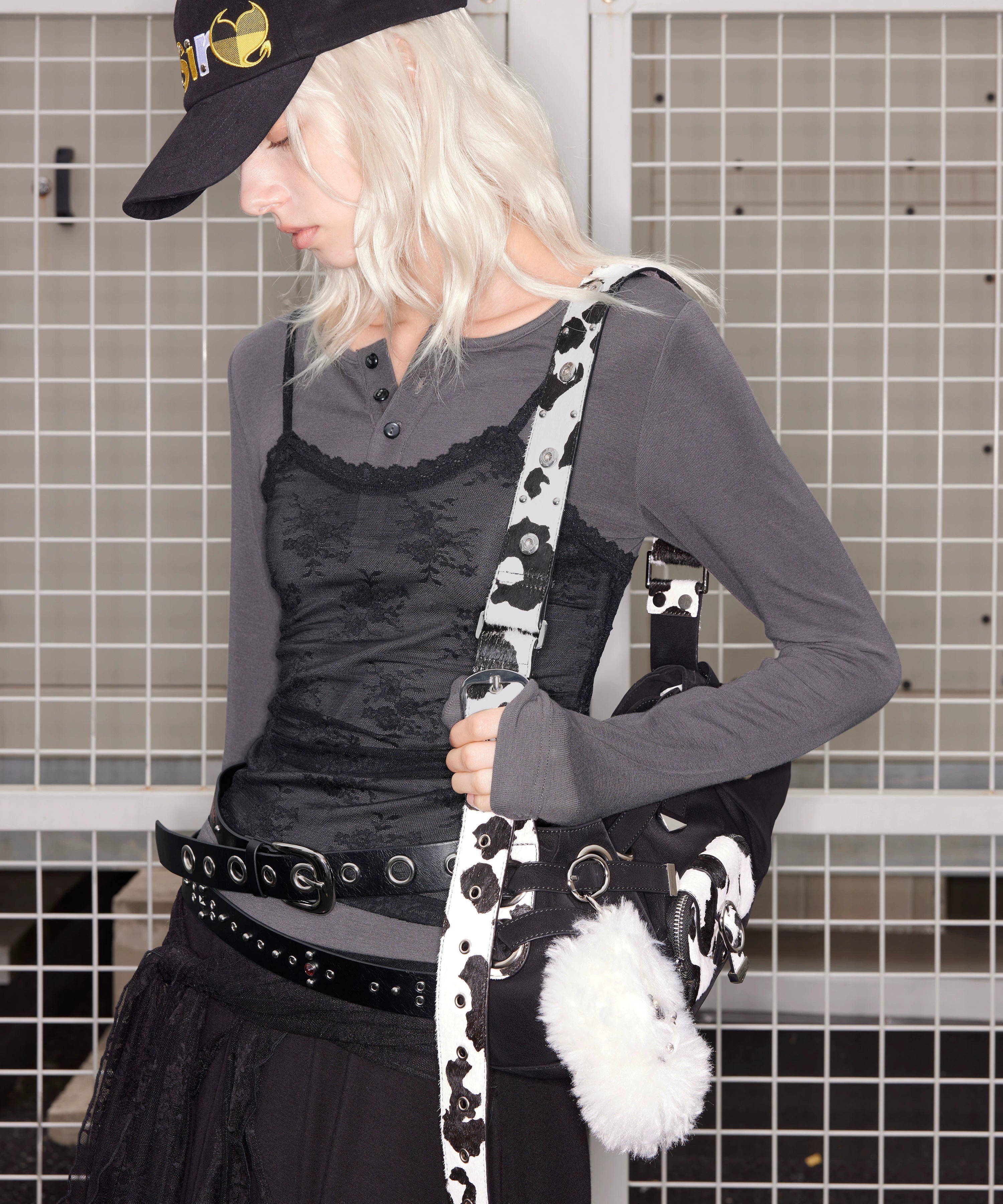 2th Desire莱赛尔蕾丝撞色拼接真两件羊毛针织长袖打底内搭上衣女