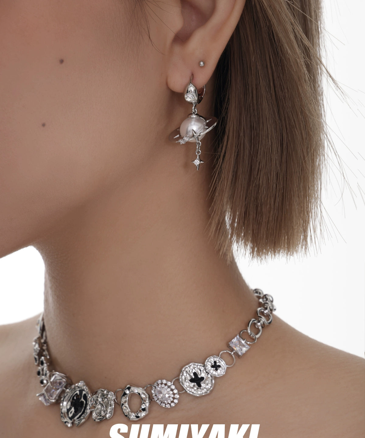 超美！SUMIYAKI 原创陀螺飞碟珍珠耳环轻奢高级感女小众设计耳饰