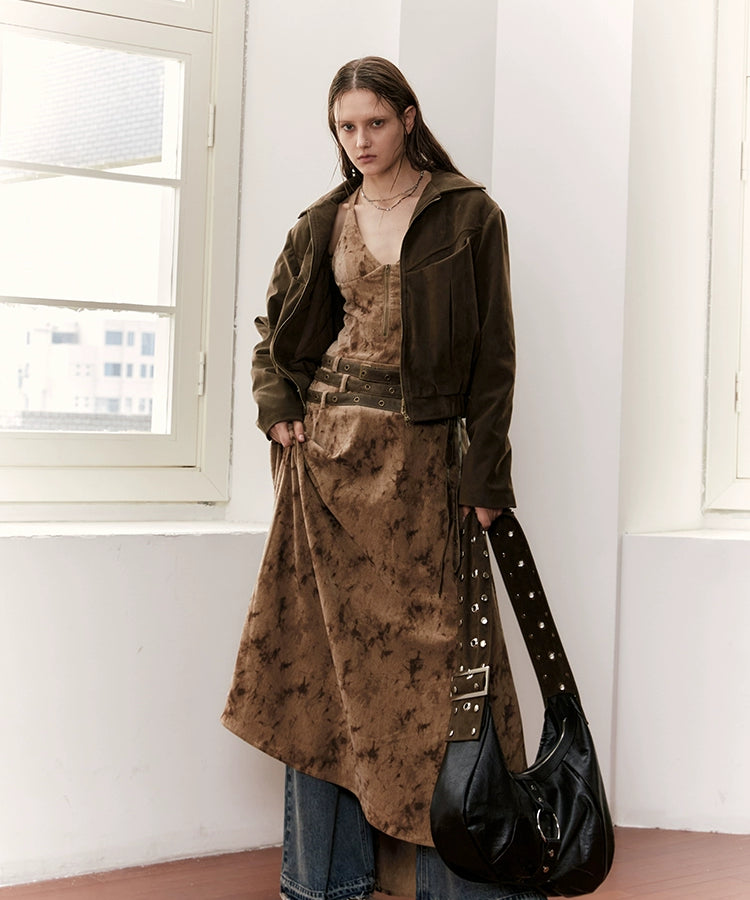 2th Desire原创流浪风复古美拉德丝绒连衣裙女春夏背心吊带长裙