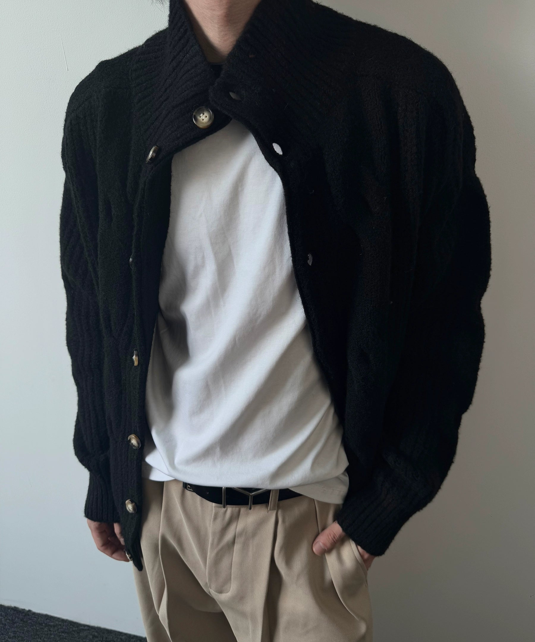 棉羊毛混纺保暖针织开衫毛衣老钱风秋冬通勤百搭TERRAINCOGNITA