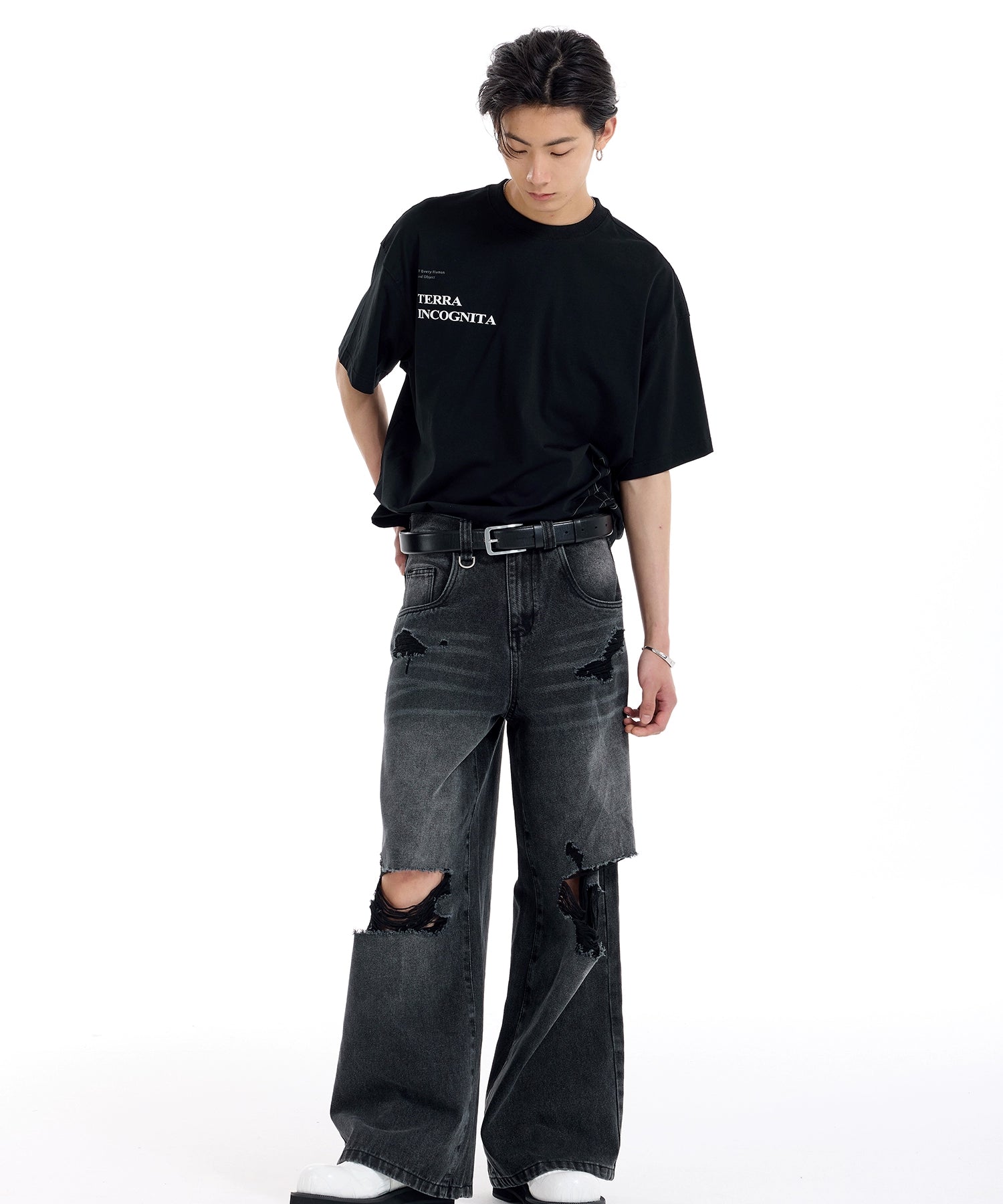 宽松舒适百搭休闲短袖3m反光主题直喷印花T恤男女TERRAINCOGNITA