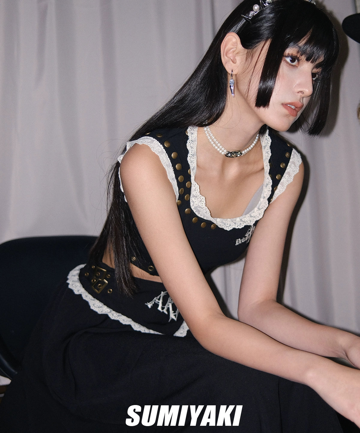 刚柔并济！SUMIYAKI 在逃公主珍珠铆钉发箍朋克学院风小众发饰女